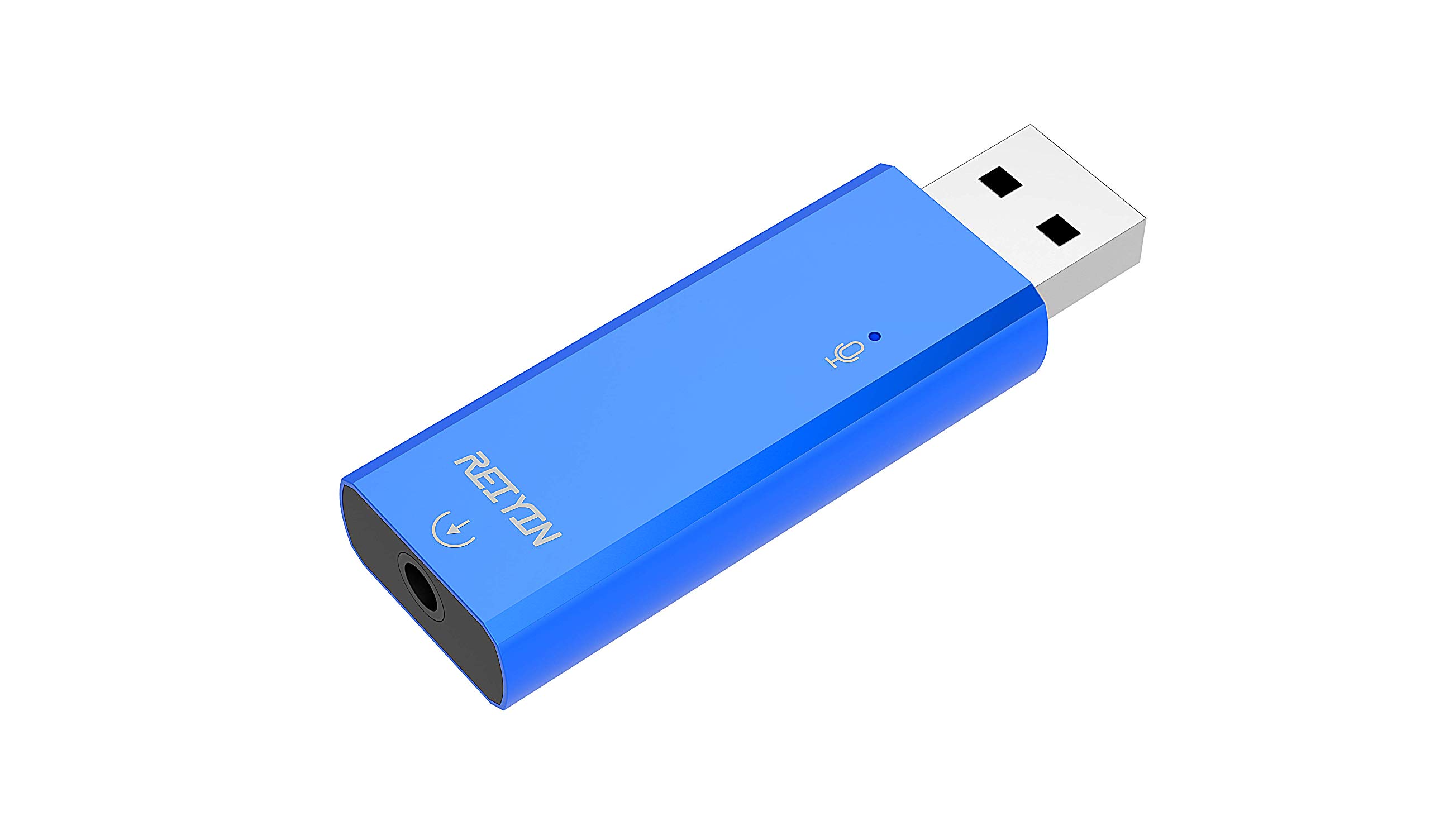【送料無料】REIYIN DA-02 DAC USB-Aデジタルアナログ変換器 USBサウンドカード DAコンバーター ヘッドホンアンプ 192khz 24bitハイレゾ音源対応 アナログ出力と光デジタル出力両方対応 丸型→角型光デジタル変換プラグつき ブルー 色：ブルー