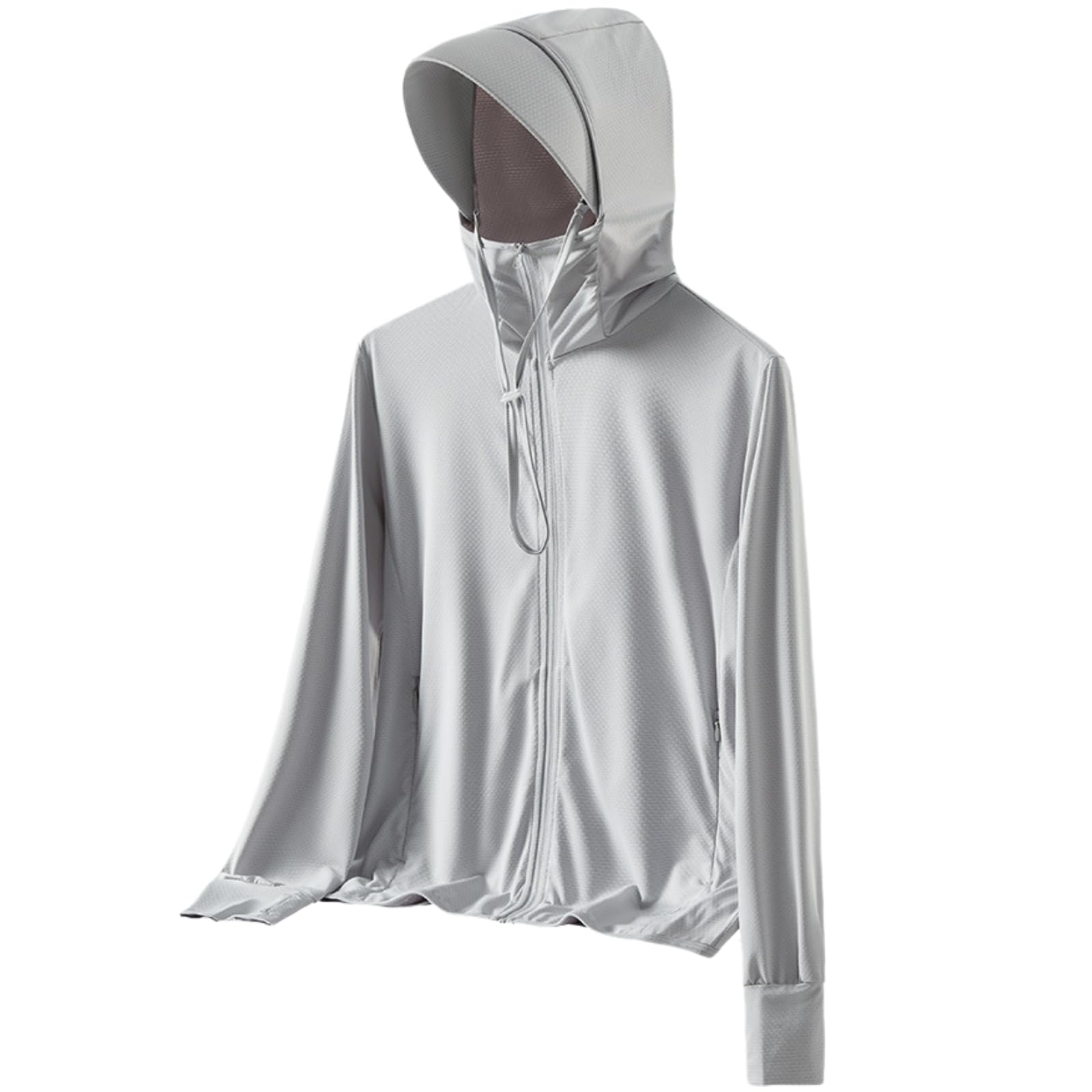 【送料無料】[inotenka] ラッシュガード レディース UVカット UPF50+ 冷感 パーカー 薄手 日焼け止め 水着 紫外線対策 軽量 速乾 通気性 体型カバー 無地 海 おしゃれ 夏 色：グレー、サイズ：2XL