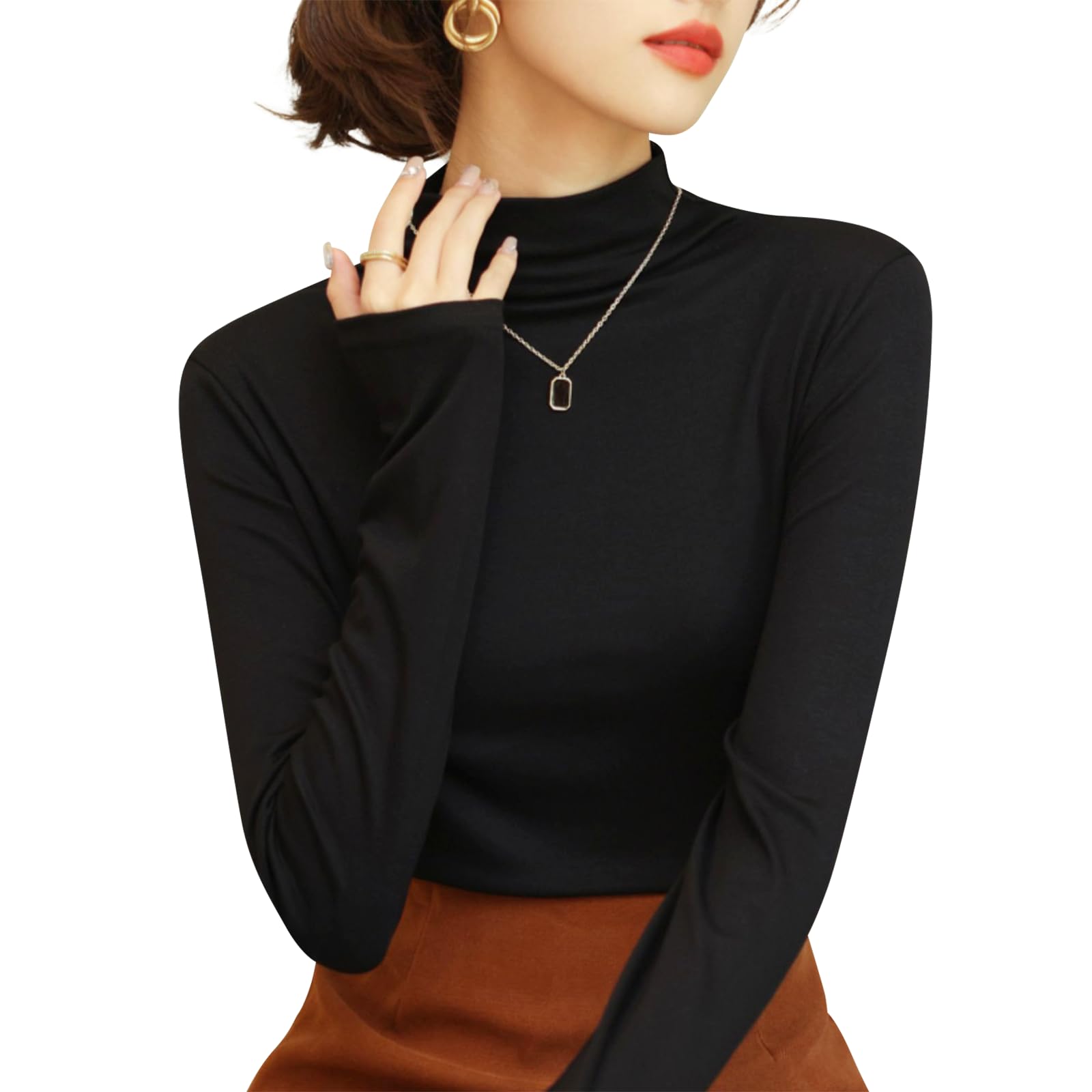 【送料無料】[inotenka] ハイネック レディース 長袖 Tシャツ トップス カットソー イン ...