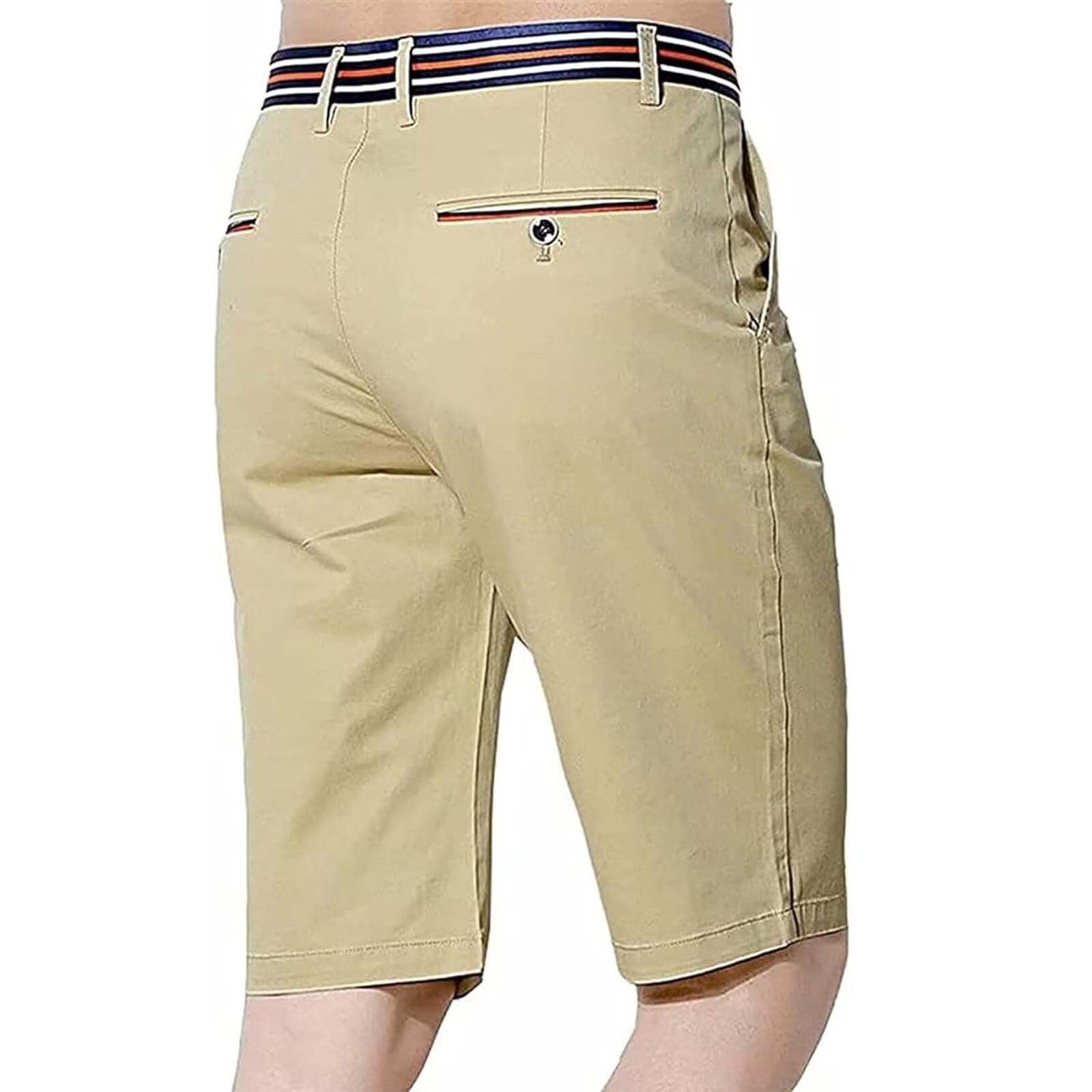 【送料無料】[inotenka] ゴルフパンツ ゴルフウェア ハーフパンツ チノパンツ ショートパンツ メンズ ストレッチパンツ 半ズボン メンズ カジュアル ビジネス 五分丈 クールビズ 薄手 男性用 短パン 通気 着こなし 色：カーキ2、サイズ：29