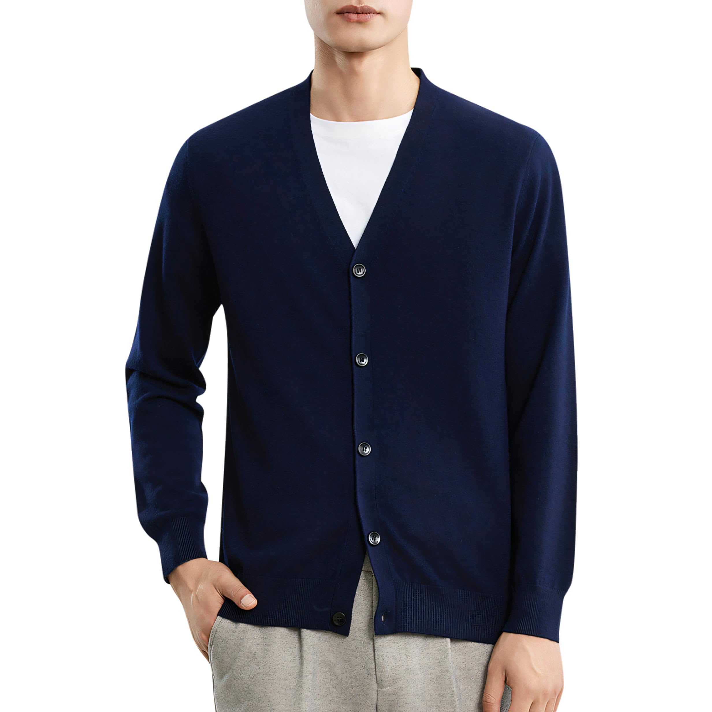 【送料無料】[inotenka] カーディガン メンズ 秋 長袖 コート 羽織 ニット セーター Vネック カジュア..