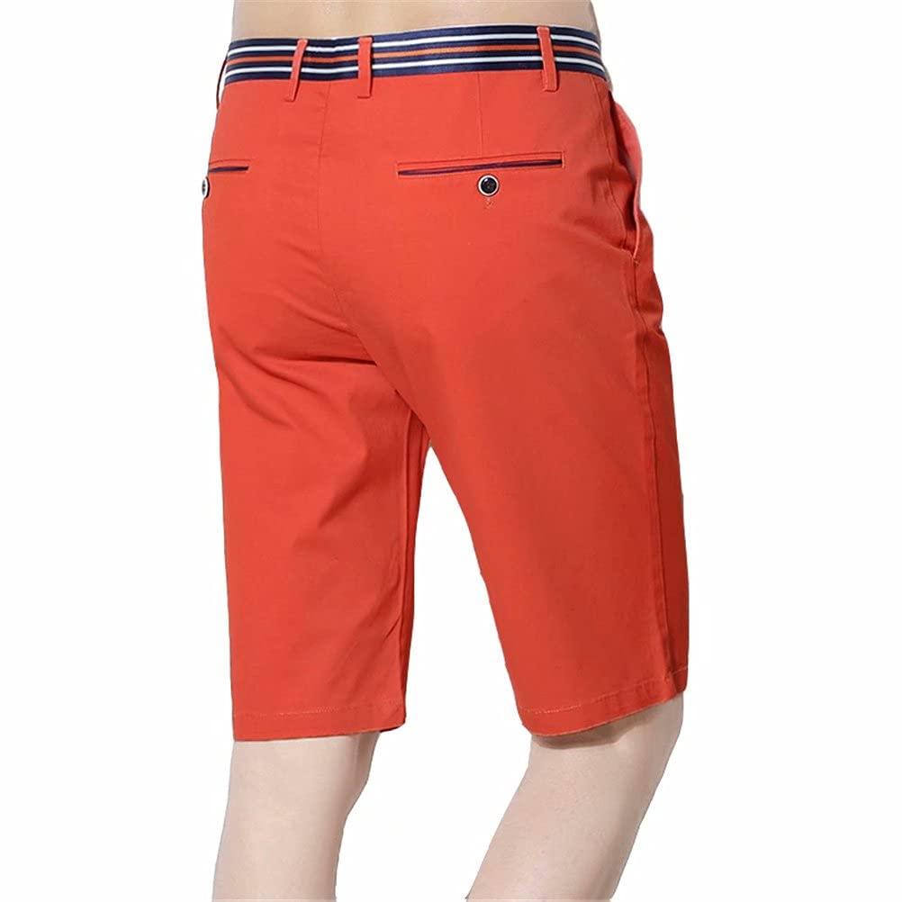 【送料無料】[inotenka] ゴルフパンツ ゴルフウェア ハーフパンツ チノパンツ ショートパンツ メンズ ストレッチパンツ 半ズボン メンズ カジュアル ビジネス 五分丈 クールビズ 薄手 男性用 短パン 通気 着こなし 色：レッド2、サイズ：28