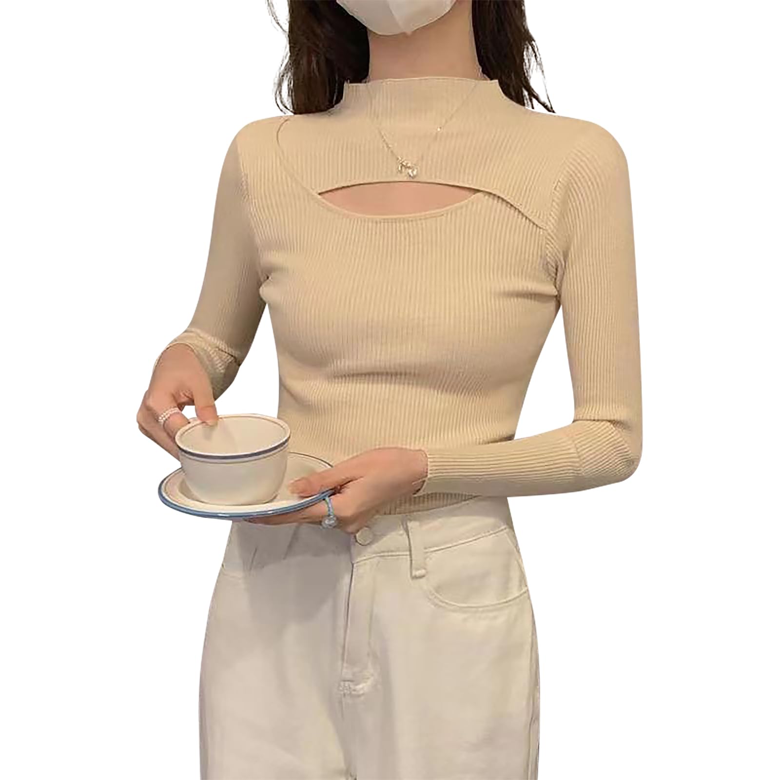 【送料無料】[inotenka] セーター レディース リブニット ニット トップス ハイネック タ ...