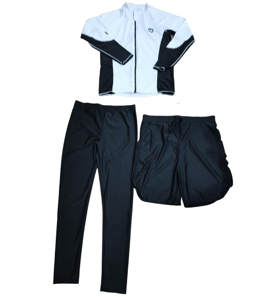 【送料無料】[Inkpoo] 水辺で輝く デザイン性と機能性を兼ね備えたスイムウェア 色：ホワイト、サイズ：2XL