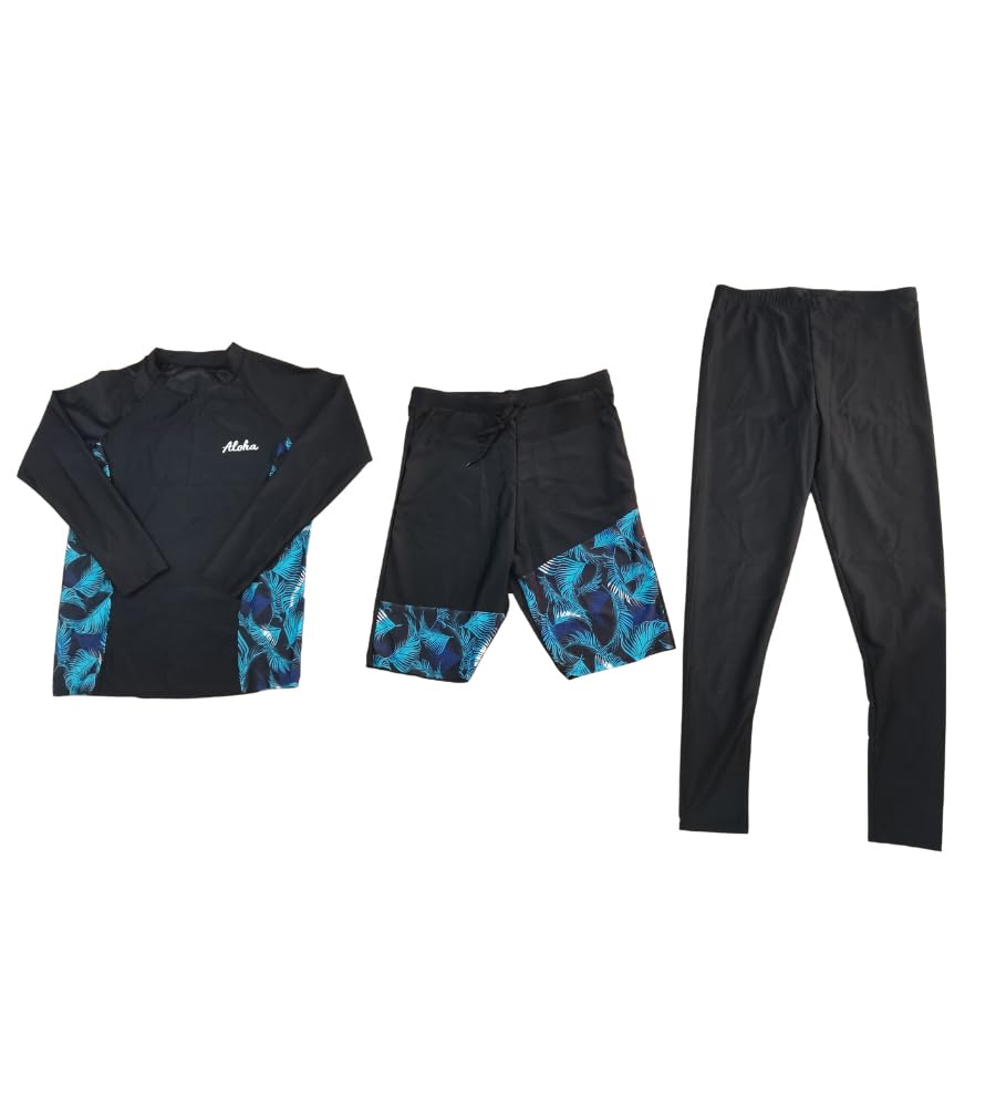 【送料無料】[Inkpoo] 水辺で輝く デザイン性と機能性を兼ね備えたスイムウェア 色：ブラック、サイズ：2XL