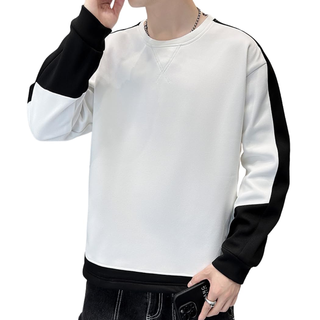 【送料無料】[Inkpoo] メンズ スウェット パーカー 秋服 人気 カラーコンビネーション 大きいサイズ ク..