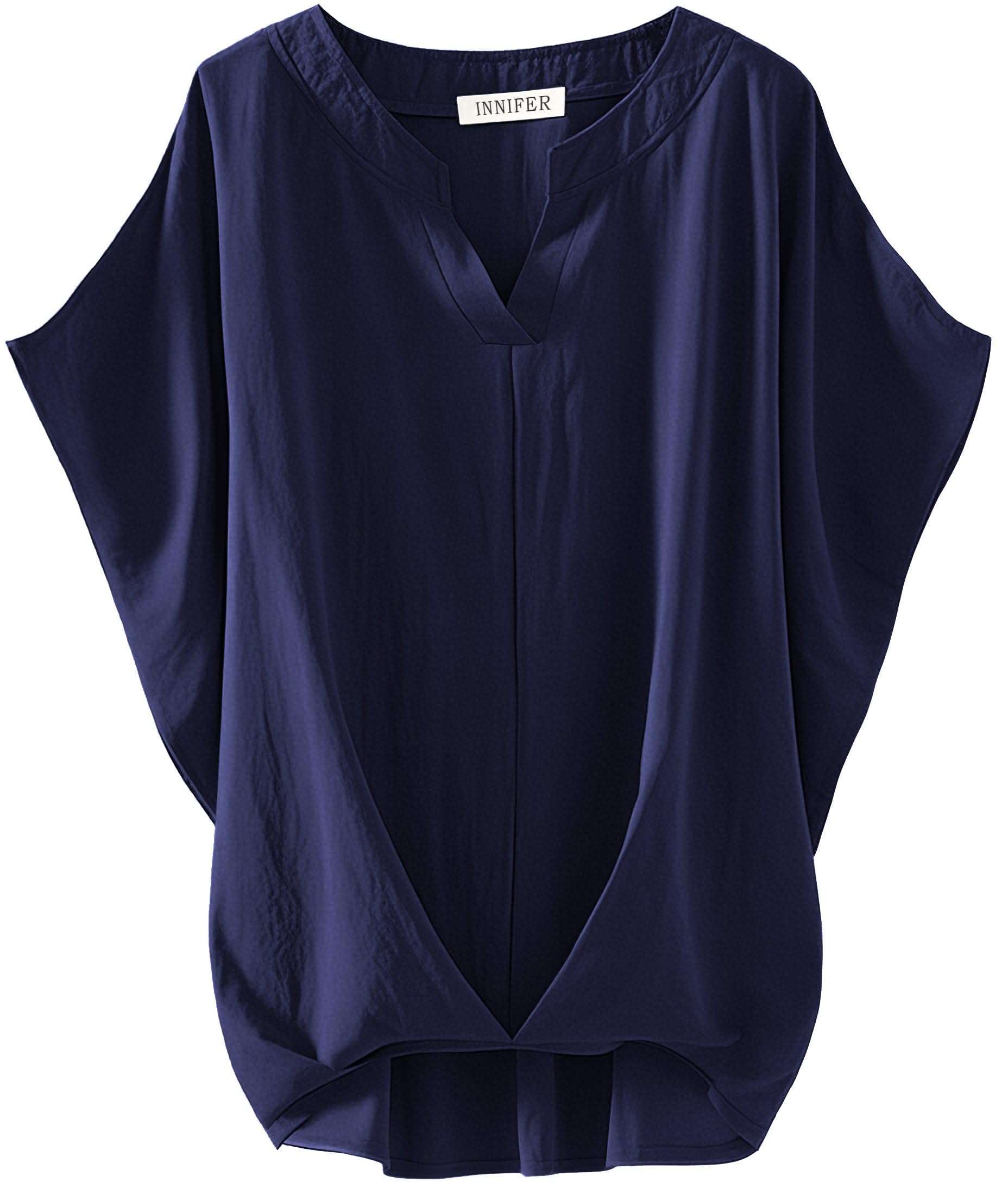 【送料無料】[INNIFER] ブラウス レディース 半袖 ドルマンスリーブ Vネック シャ...