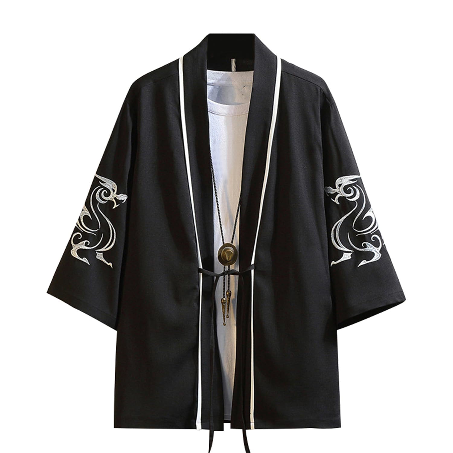 【送料無料】[Ininuk] カーディガン メンズ 夏 和式パーカー 和風 前開きシャツ シンプル柄 薄手 格好..