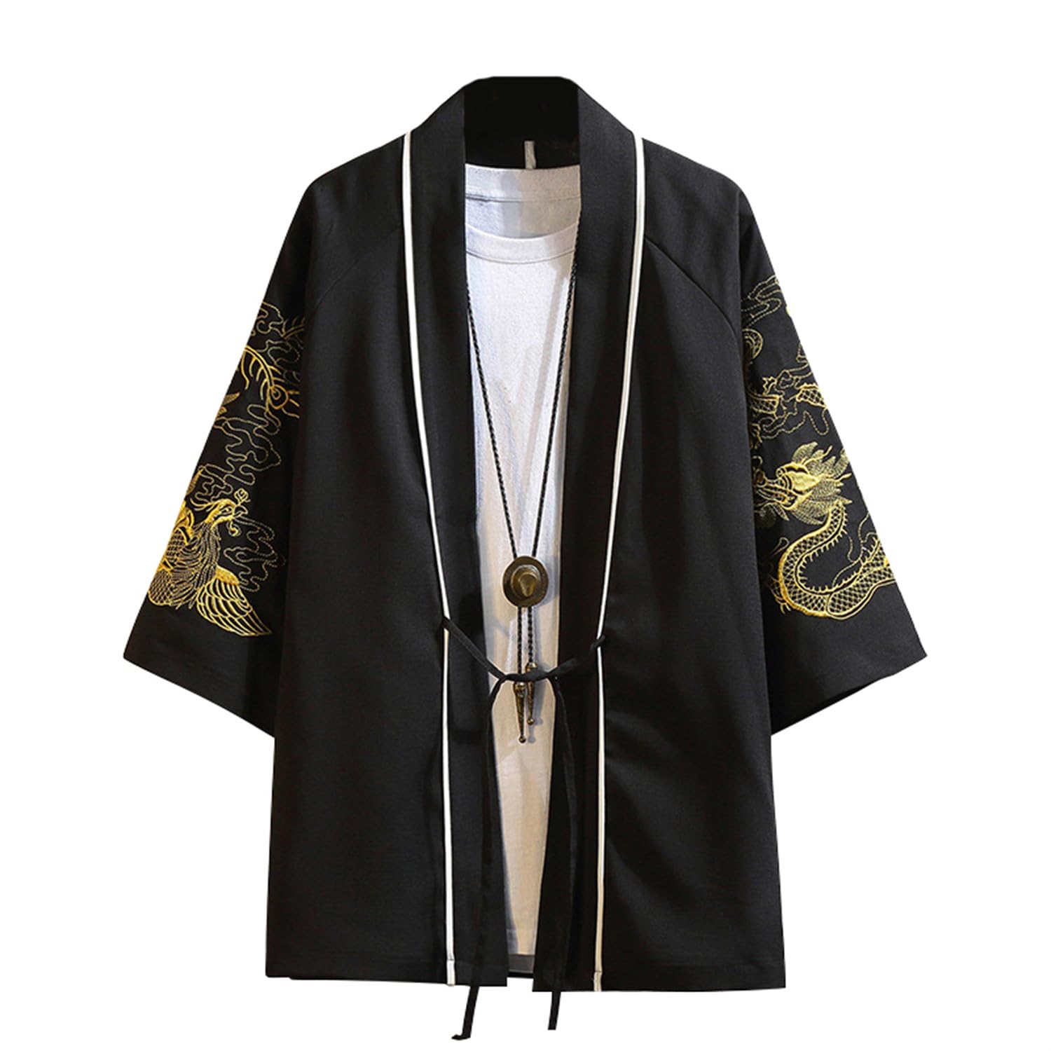 【送料無料】[Ininuk] カーディガン メンズ 夏 和式パーカー 和風 前開きシャツ シンプル柄 薄手 格好..