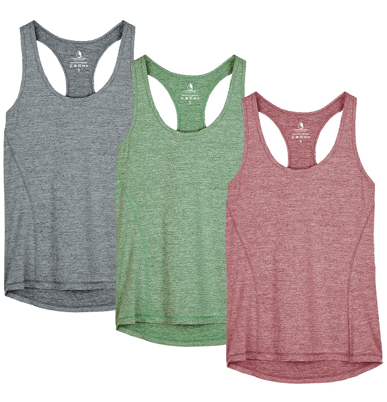 【送料無料】[icyzone] タンクトップ アスレチック アクティブシャツ 通気 速乾 軽量 レーサーバック ..