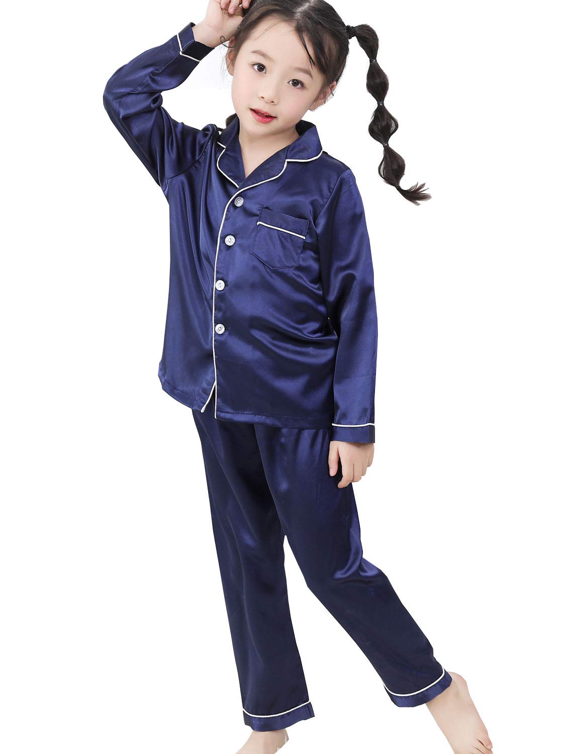 【送料無料】[AkiI JP] 女の子 パジャマ キッズ 寝巻き 子供服 tシャツ 上下セット 前開 ...