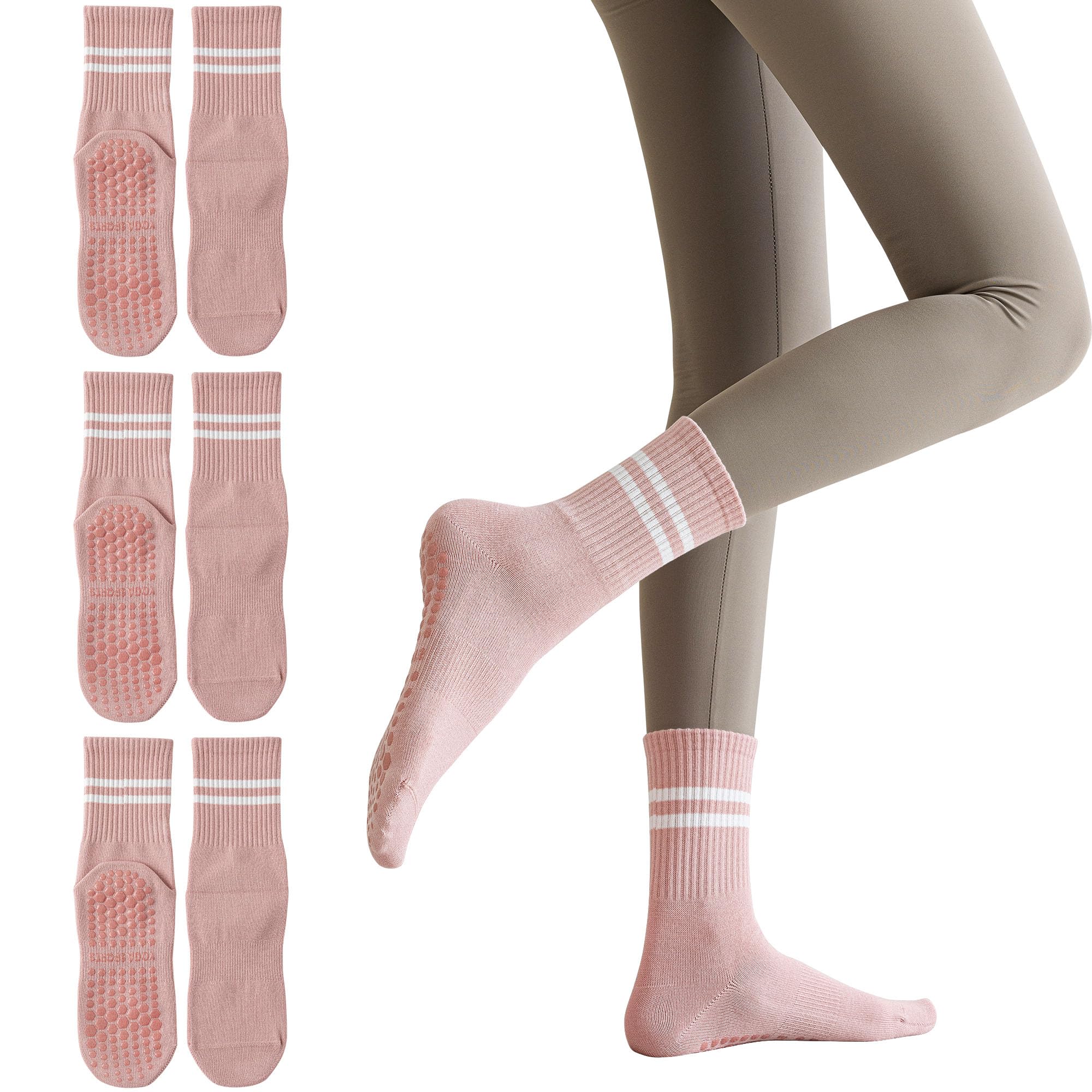 【送料無料】[HWVICTORYV] ヨガソックス 滑り止め付き ピラティス 靴下 レディース くるぶし 綿 抗菌 ..