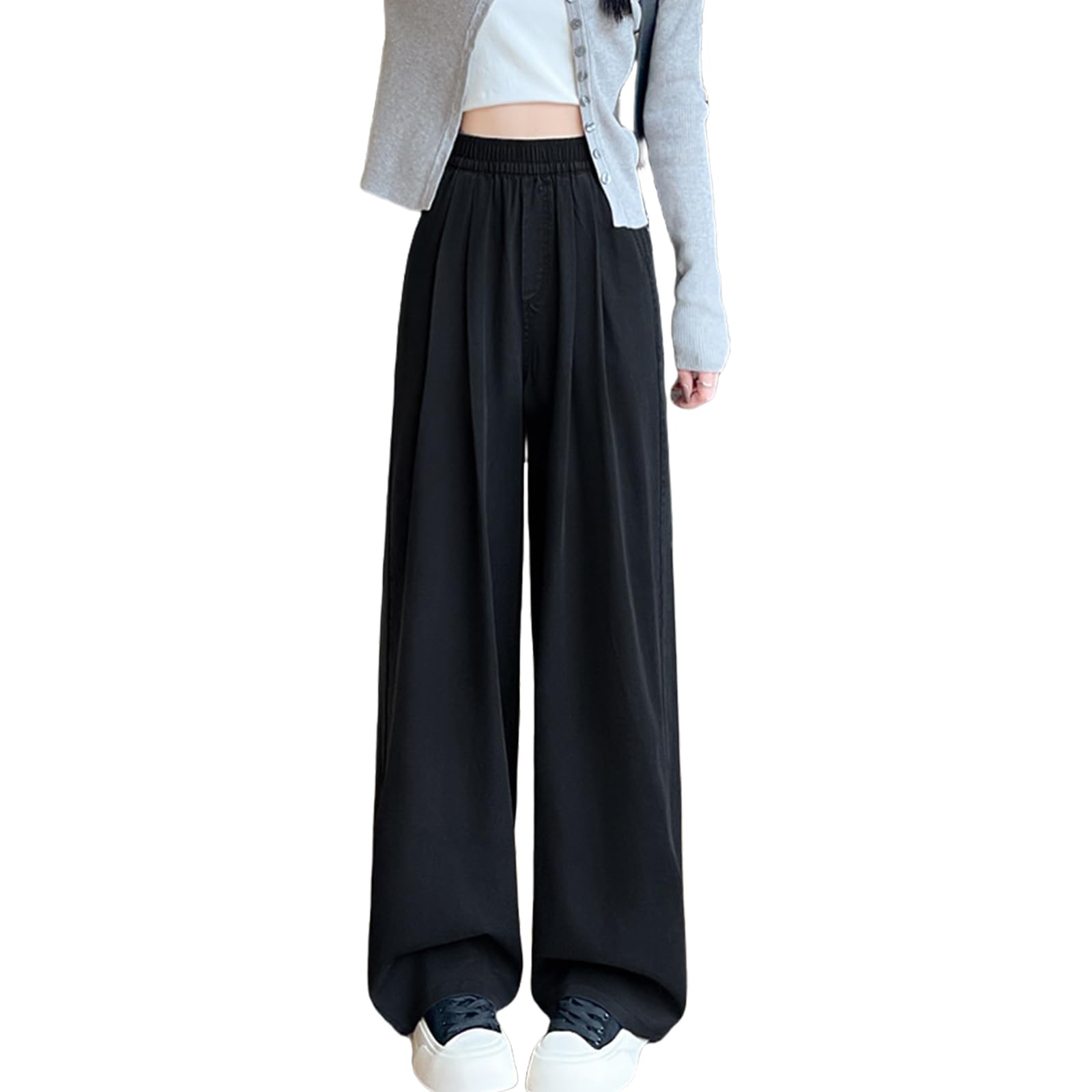 【送料無料】[HuuMeNEIDOO] デニム ワイドパンツ レディース ジーンズ ハイウエスト ロングパンツ 無地..