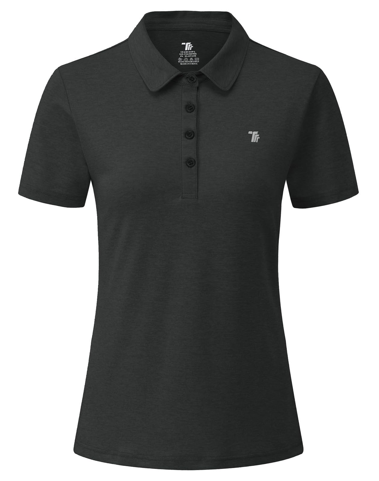 【送料無料】[Gopune] レディース ポロシャツ 半袖 ゴルフ ショートシャツ 吸汗速乾 通気 UVカット スボーツ tシャツ ストレッチ カジュアル テニスウェア 襟付き 作業服 通勤着 色：ダックグレー、サイズ：4XL