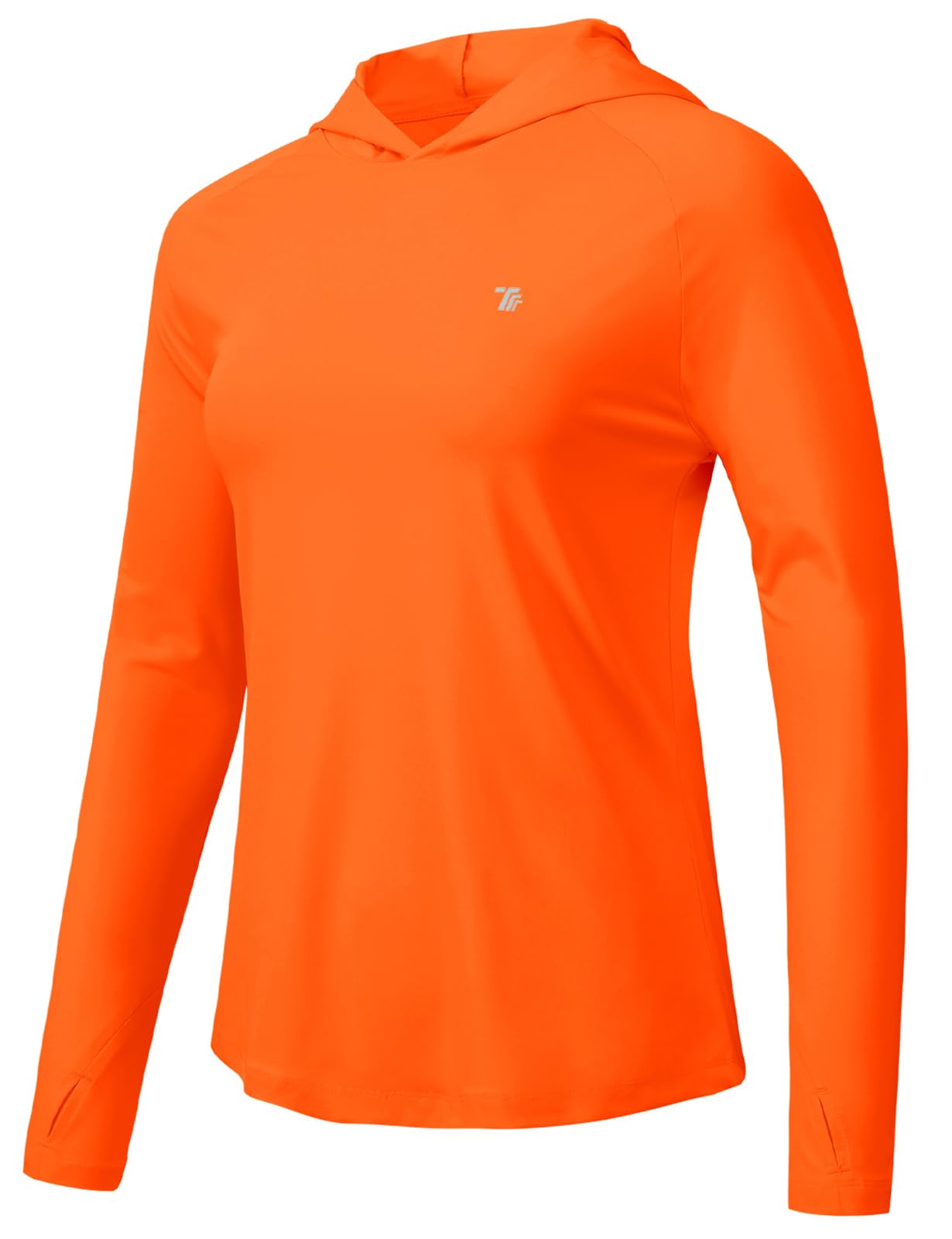 【送料無料】[Gopune] 登山 シャツ レディース 長袖 テニスウェア ロンt 吸汗 速乾 パーカー フード付き uvカット トップス 薄手 スポーツウェア ヨガウェア 大きいサイズ 色：オレンジ、サイズ：2XL