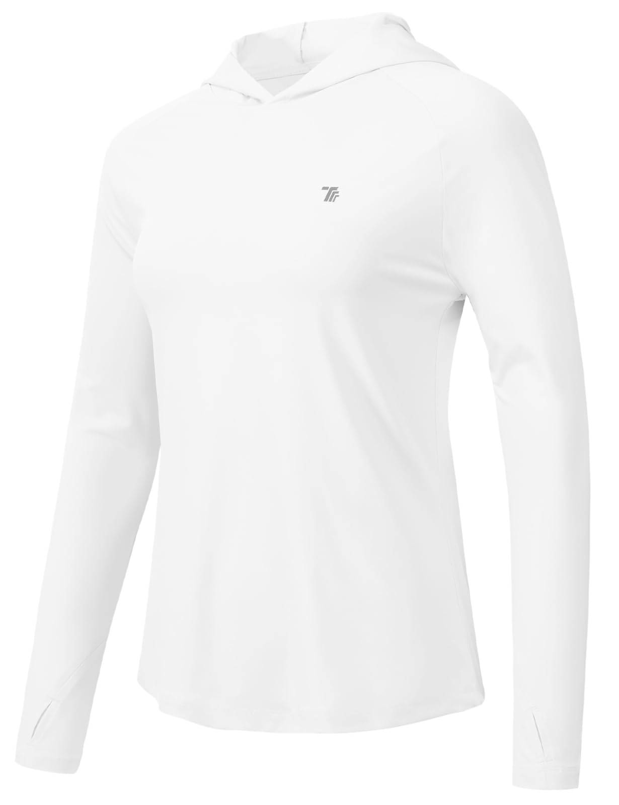 【送料無料】[Gopune] 登山 シャツ レディース 長袖 テニスウェア ロンt 吸汗 速乾 パーカー フード付き uvカット トップス 薄手 スポーツウェア ヨガウェア 大きいサイズ 色：ホワイト、サイズ：2XL