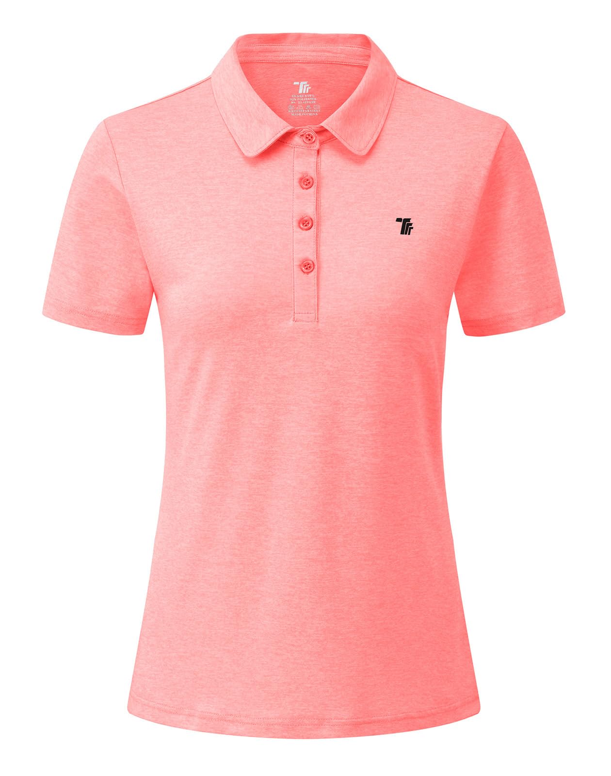 【送料無料】[Gopune] レディース ポロシャツ 半袖 ゴルフ ショートシャツ 吸汗速乾 通気 UVカット スボーツ tシャツ ストレッチ カジュアル テニスウェア 襟付き 作業服 通勤着 色：ライトピンク、サイズ：2XL