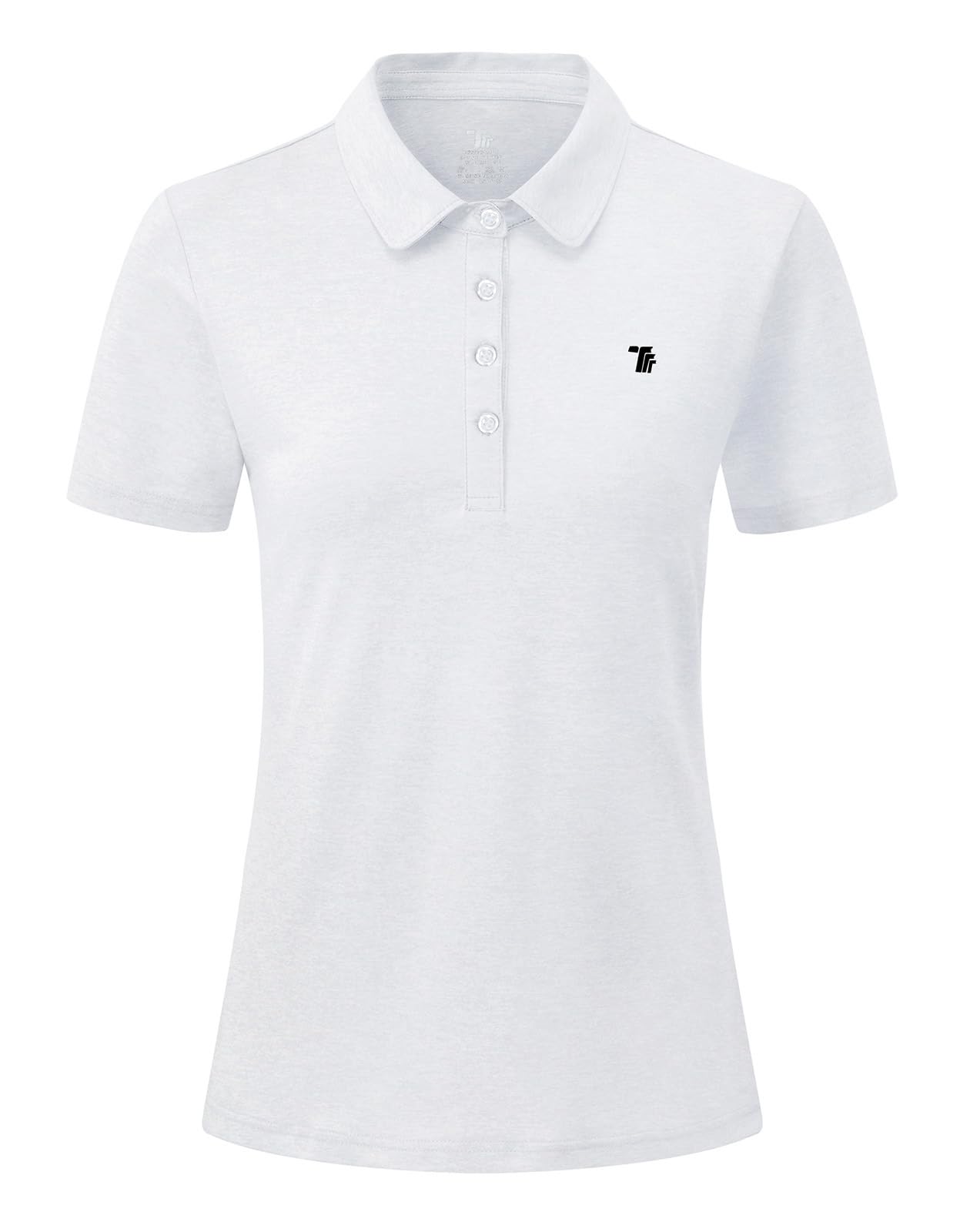 【送料無料】[Gopune] レディース ポロシャツ 半袖 ゴルフ ショートシャツ 吸汗速乾 通気 UVカット スボーツ tシャツ ストレッチ カジュアル テニスウェア 襟付き 作業服 通勤着 色：ホワイト、サイズ：M