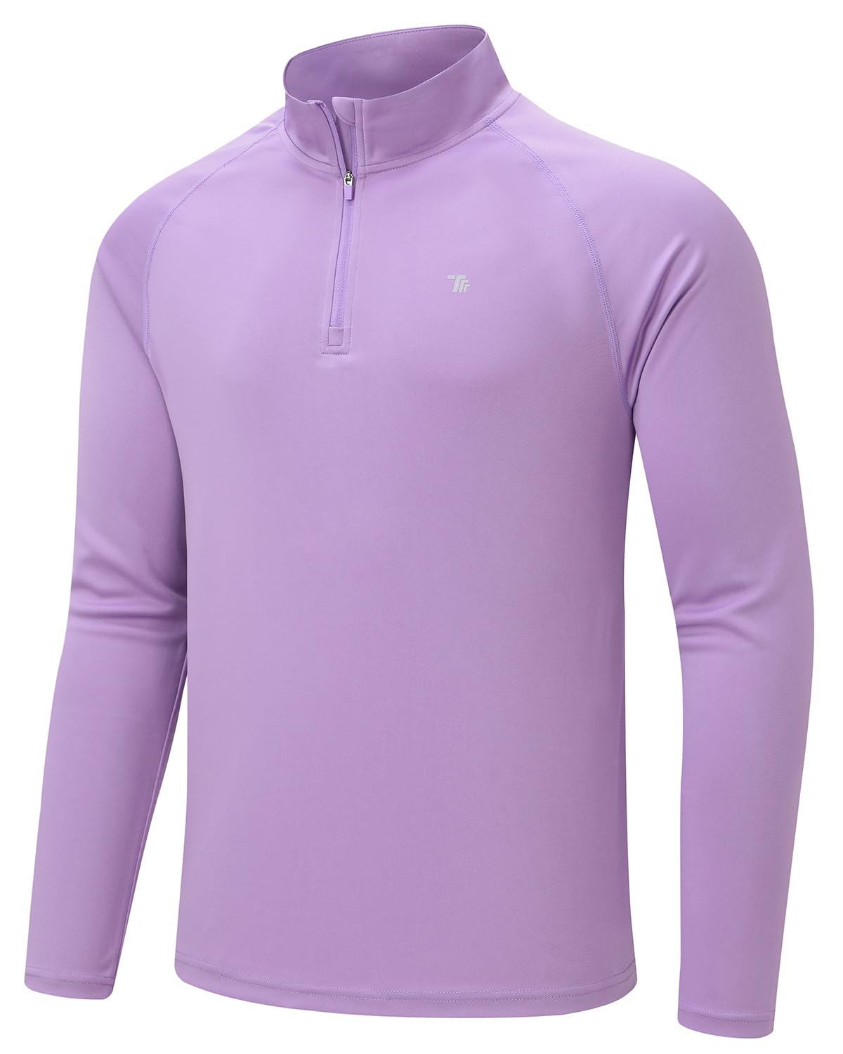 【送料無料】[Gopune] メンズ ハーフジップ 長袖 ゴルフシャツ UPF 50+ カットソー ストレッチ 吸汗速乾 プルオーバー アクティブシャツ ラッシュガード 薄手 春秋用 色：ライトパープル、サイズ：2XL