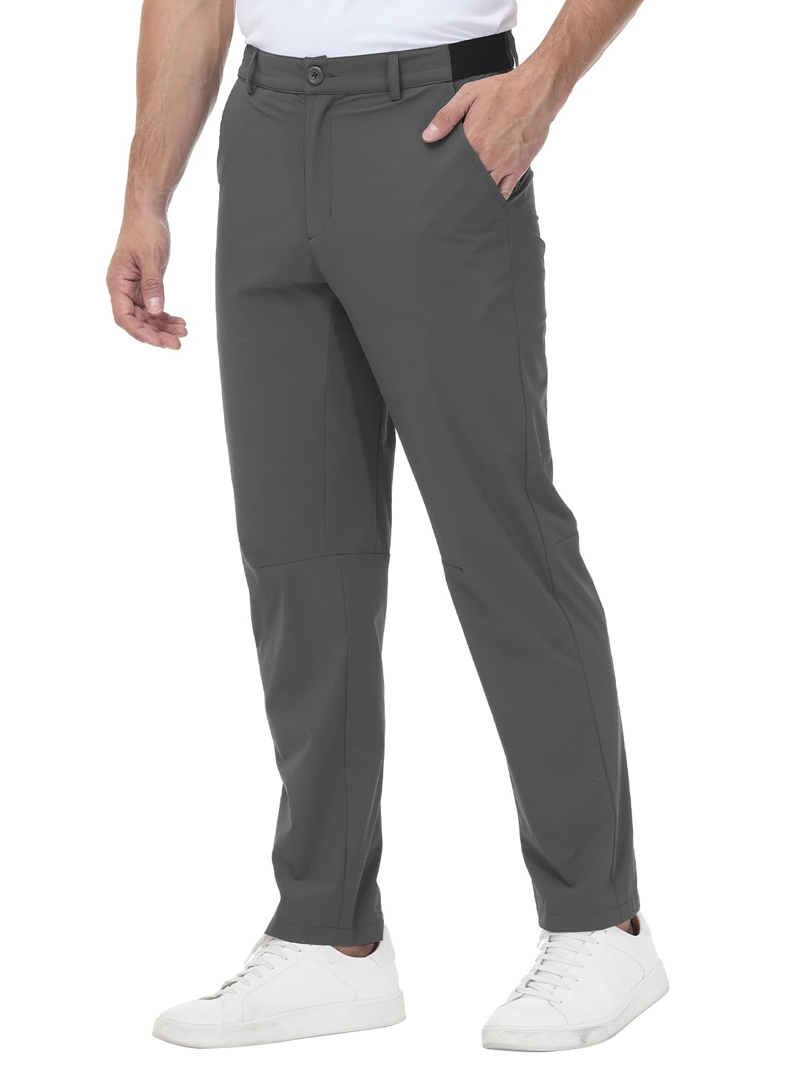 【送料無料】[Gopune] メンズ ゴルフパンツ ストレッチ ズボン 速乾 カジュアル ロングパンツ 軽量 ハイキングウェア 登山着 日常着 大きいサイズ 春夏服 色：01ダークグレー、サイズ：4XL