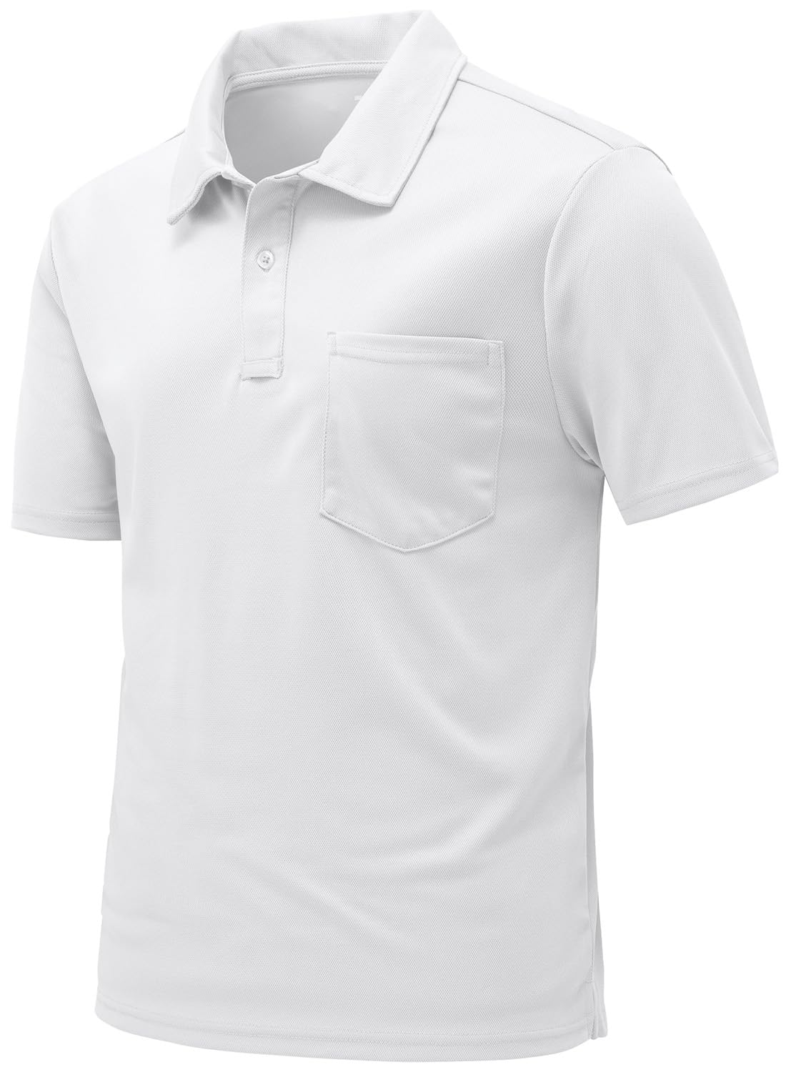 【送料無料】[Gopune] ポロシャツ メンズ 半袖 tシャツ 速乾 テニスシャツ 夏用 アウトドアウェア スポーツ ゴルフウェア 日常着 ビジネスウェア 折り襟 通気 ポケット付き カジュアル 大きいサイズ 色：02ホワイト、サイズ：L