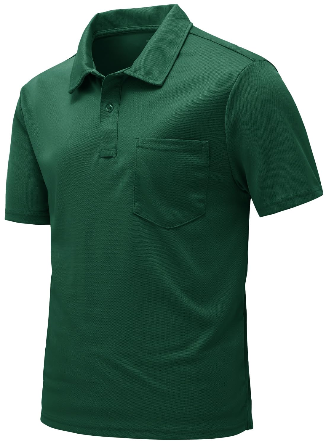 【送料無料】[Gopune] ポロシャツ メンズ 半袖 tシャツ 速乾 テニスシャツ 夏用 アウトドアウェア スポーツ ゴルフウェア 日常着 ビジネスウェア 折り襟 通気 ポケット付き カジュアル 大きいサイズ 色：03グリーン、サイズ：3XL