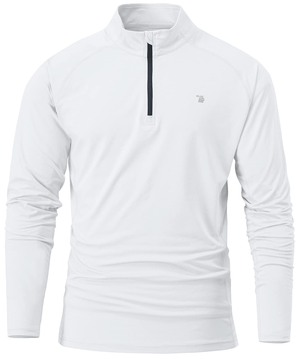 【送料無料】[Gopune] ポロシャツ メンズ 長袖 ジップシャツ ゴルフウェア ビズポロ カットソー uv スポーツシャツ 速乾 ランニング カジュアル 通勤 通気 秋冬春服 色：ホワイト、サイズ：2XL