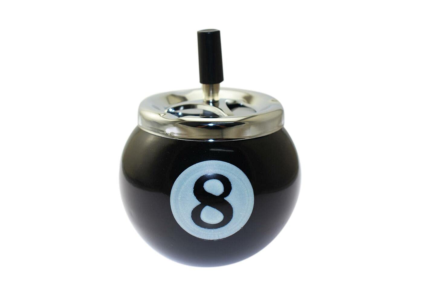 【送料無料】Speed mao おしゃれ ビリヤードボール 灰皿 ashtray BLACK 押しボタン式 色：Black、サイ..