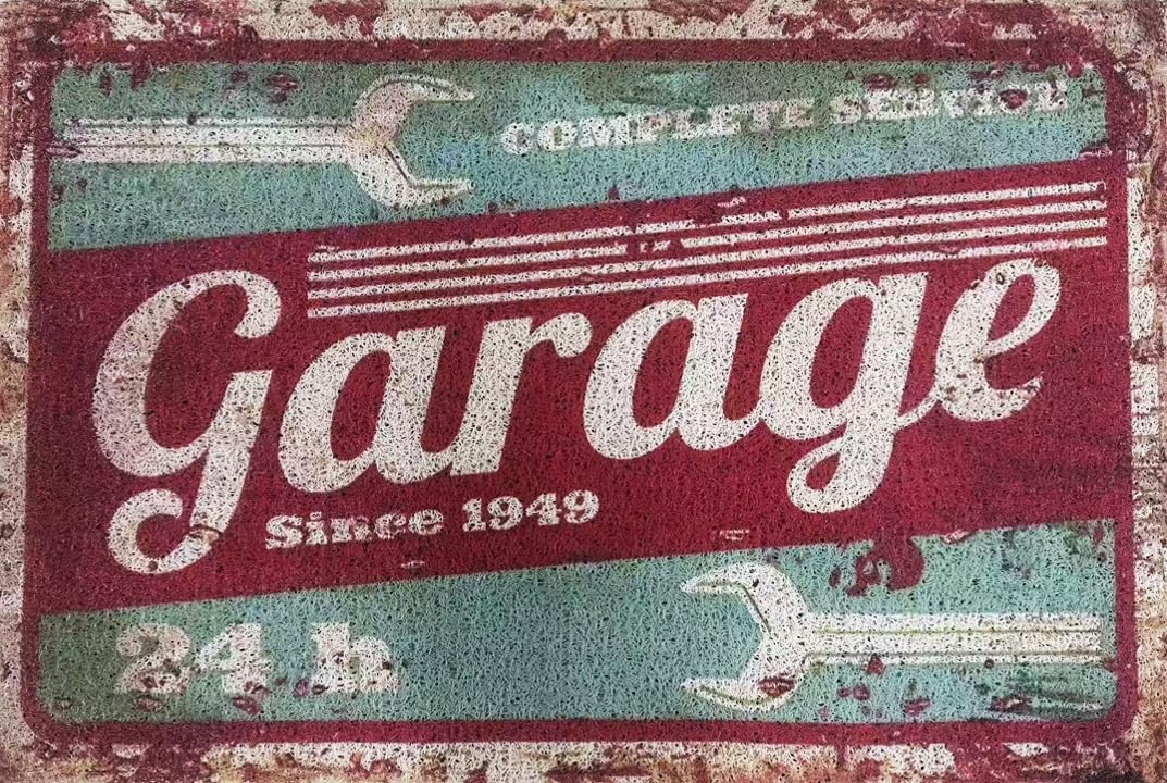 【送料無料】speed mao アメリカン ヴィンテージ風 雑貨 ガレージ 玄関マット 屋外 土足用 色：バリエーション、サイズ：40cm×60cm