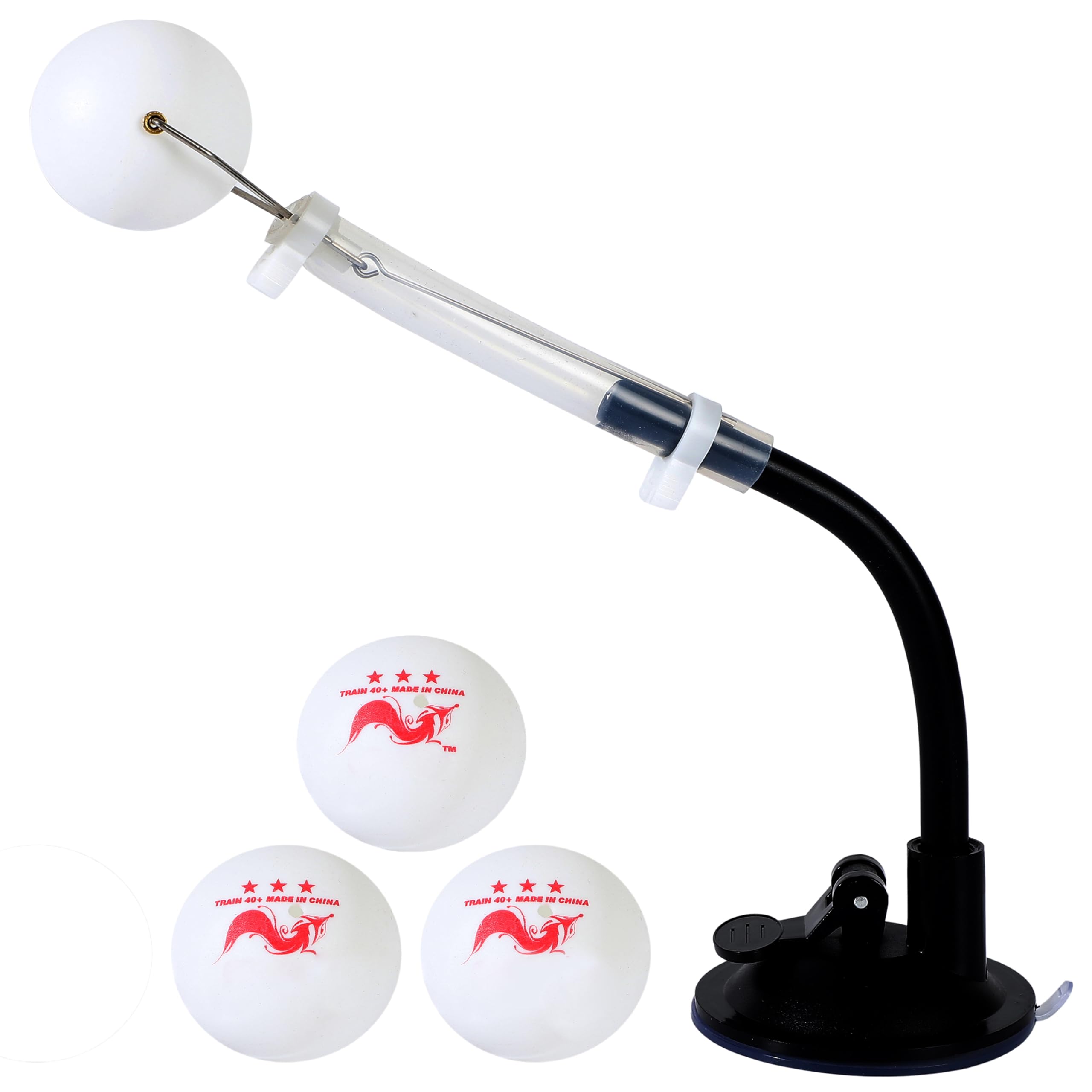 【送料無料】akindou 目指せTリーガー 卓球 ピンポン 練習 マシーン 角度自在アーム 採用 カット ドライブ サイドスピン ナックル チキータ ボールのスピンが目で確認できる 色：吸盤固定式