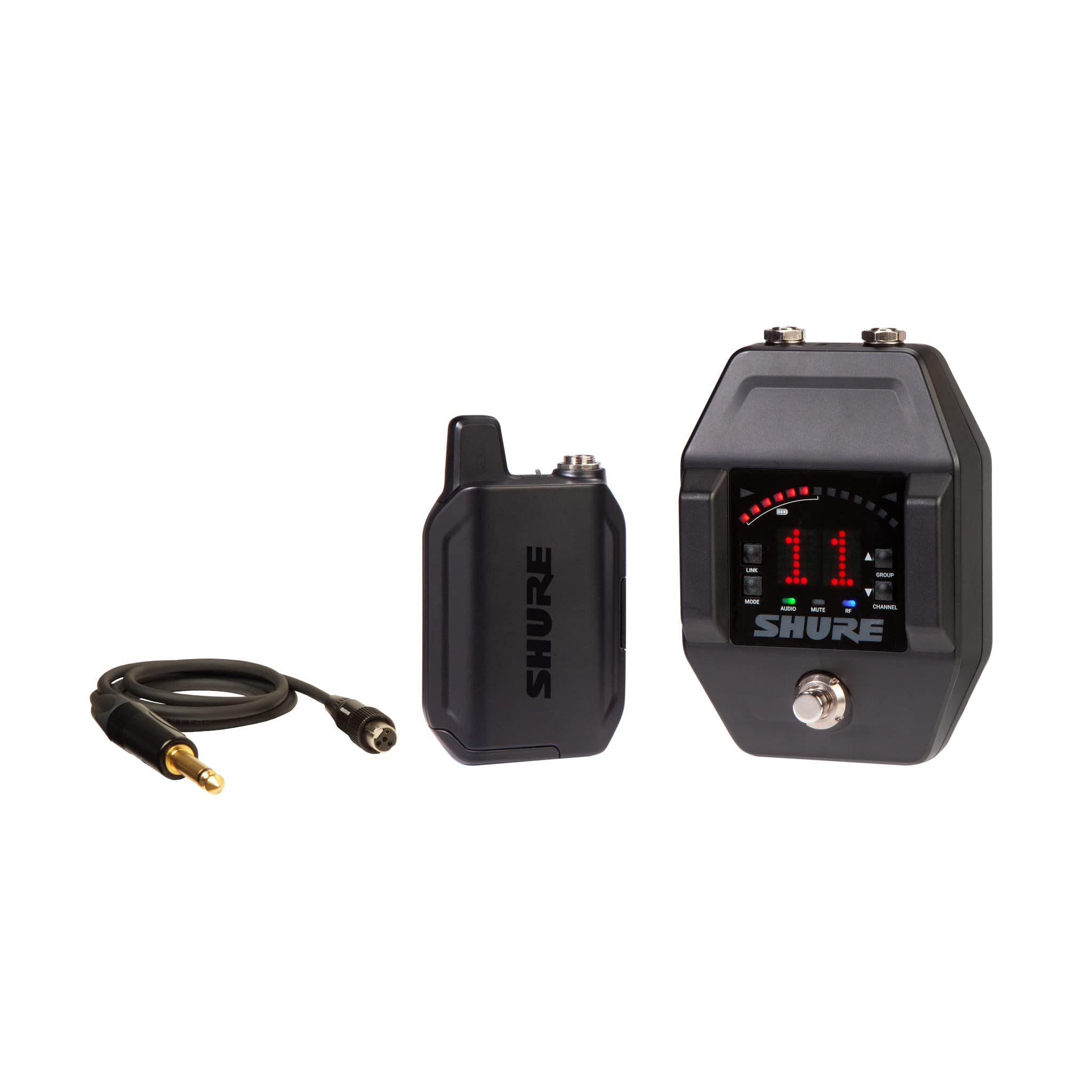 【送料無料】SHURE GLX-D16+ / 6+ ギターペダル・ワイヤレスシステム ギター/ベース ワイヤレス化 無線 2.4GHz 簡単・安定接続【国内正規品】 色：ブラック