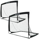 【送料無料】REFREEZE(リフリーズ) 折りたたみ サッカーゴール 収納バッグ付き 室内 屋外兼用 ポータブル 色:124×94cm ブラック 2個セット、...