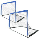 【送料無料】REFREEZE(リフリーズ) 折りたたみ サッカーゴール 収納バッグ付き 室内 屋外兼用 ポータブル 色:200×130cm ブルー 2個セット、...