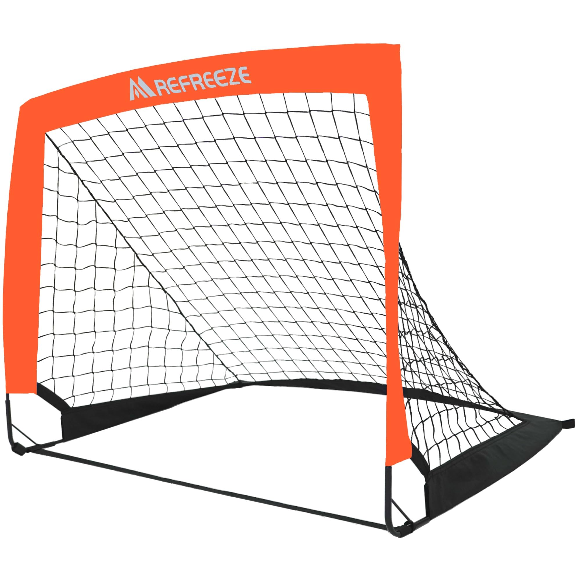 【送料無料】REFREEZE(リフリーズ) 折りたたみ サッカーゴール 収納バッグ付き 室内 屋外兼用 ポータブル 色:90×74cm オレンジ 1個、サイズ:...