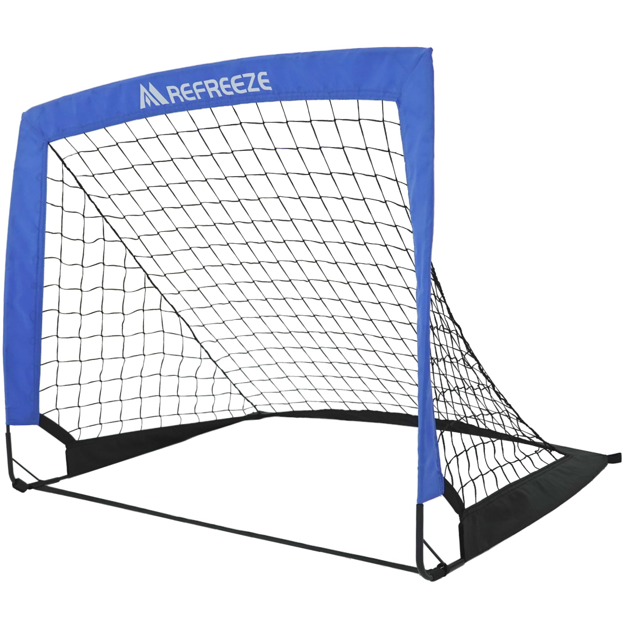 【送料無料】REFREEZE(リフリーズ) 折りたたみ サッカーゴール 収納バッグ付き 室内 屋外兼用 ポータブル 色：90×74cm ブルー 1個、サイズ：90×74cm