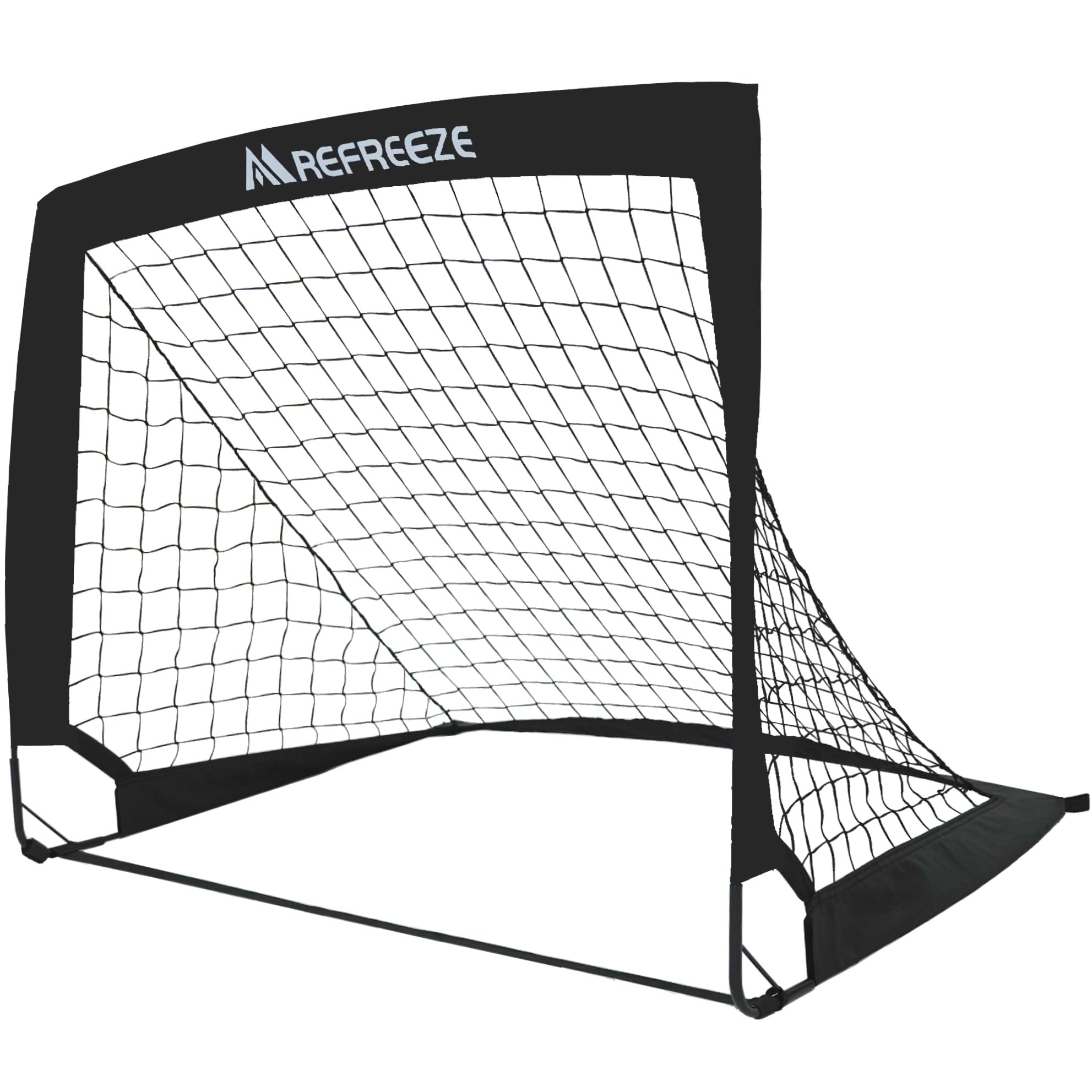 【送料無料】REFREEZE(リフリーズ) 折りたたみ サッカーゴール 収納バッグ付き 室内 屋外兼用 ポータブル 色：90×74cm ブラック 1個、サイズ：90×74cm