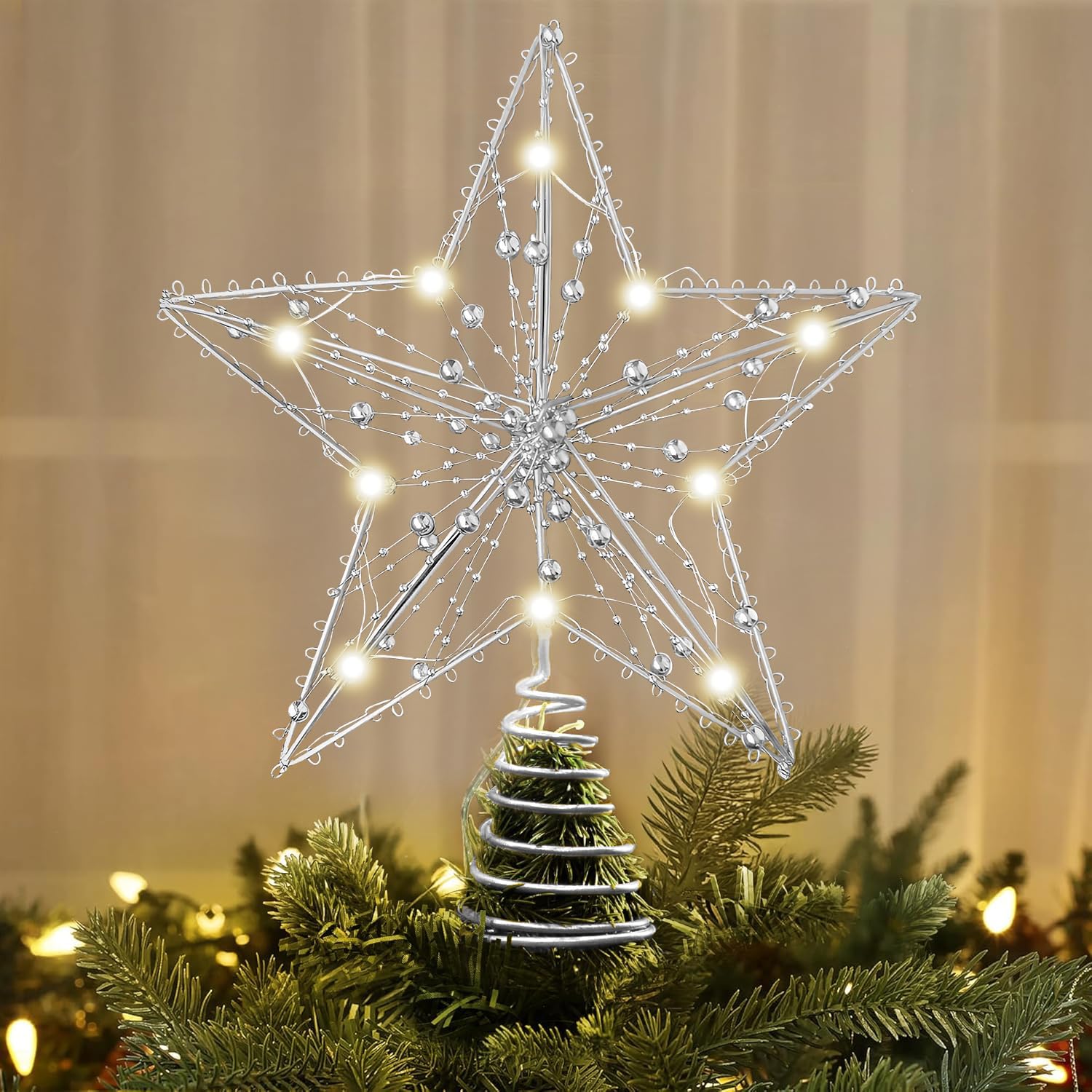 【送料無料】TIKALON クリスマスツリー トップ 星 led 飾り ツリートップ クリスマスツリ ...