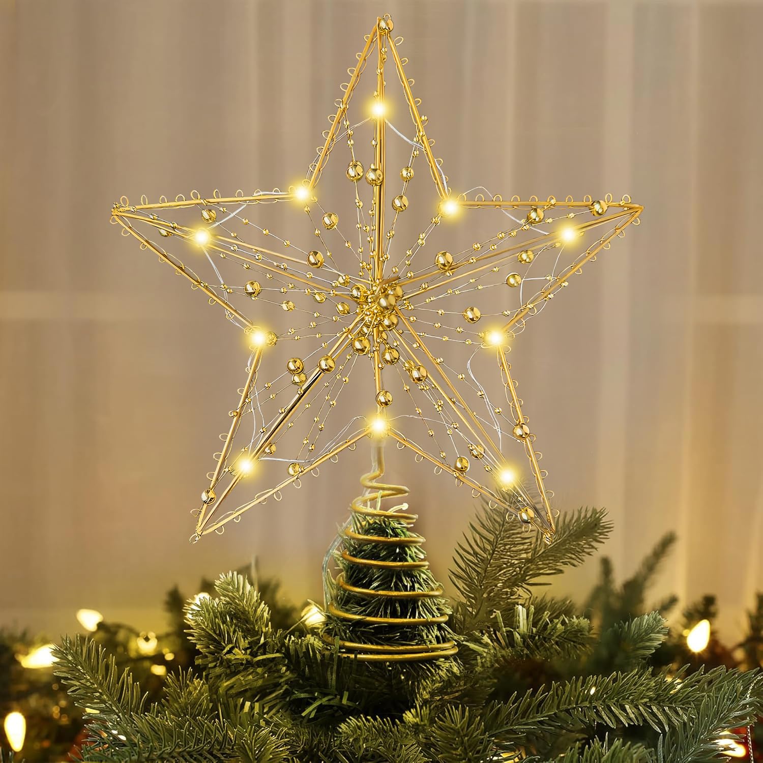 【送料無料】TIKALON クリスマスツリー トップ 星 led 飾り ツリートップ クリスマスツリ ...