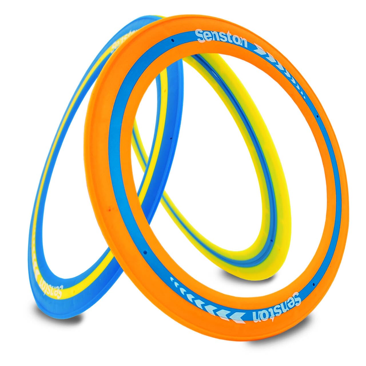 【送料無料】Senston フライングディスク3個,軽量で子供やすべての年齢層に適していますプール、ビーチ、裏庭、家族の楽 色：赤、黄、青