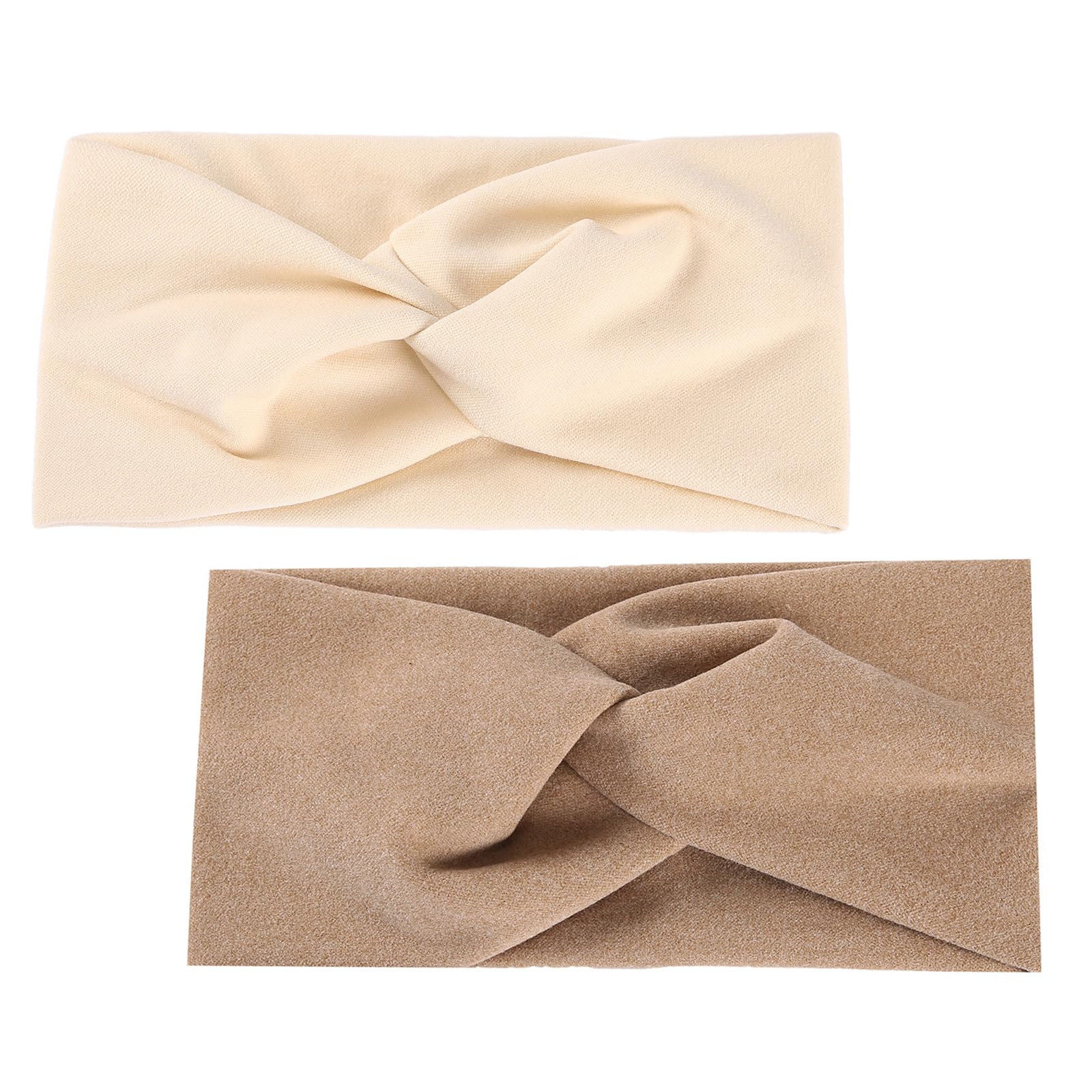 【送料無料】YANYULI ワイドヘアバンド 2色セット ヘアバンド ヘアターバン 髪り レディース 柔らかい 伸縮性 速乾 吸水 おしゃれ 可愛い 洗顔 お風呂 ヨガ 化粧 スポーツ お出かけ 旅行用 デイリーユース 色：ベージュ+カーキ色、サイズ：F