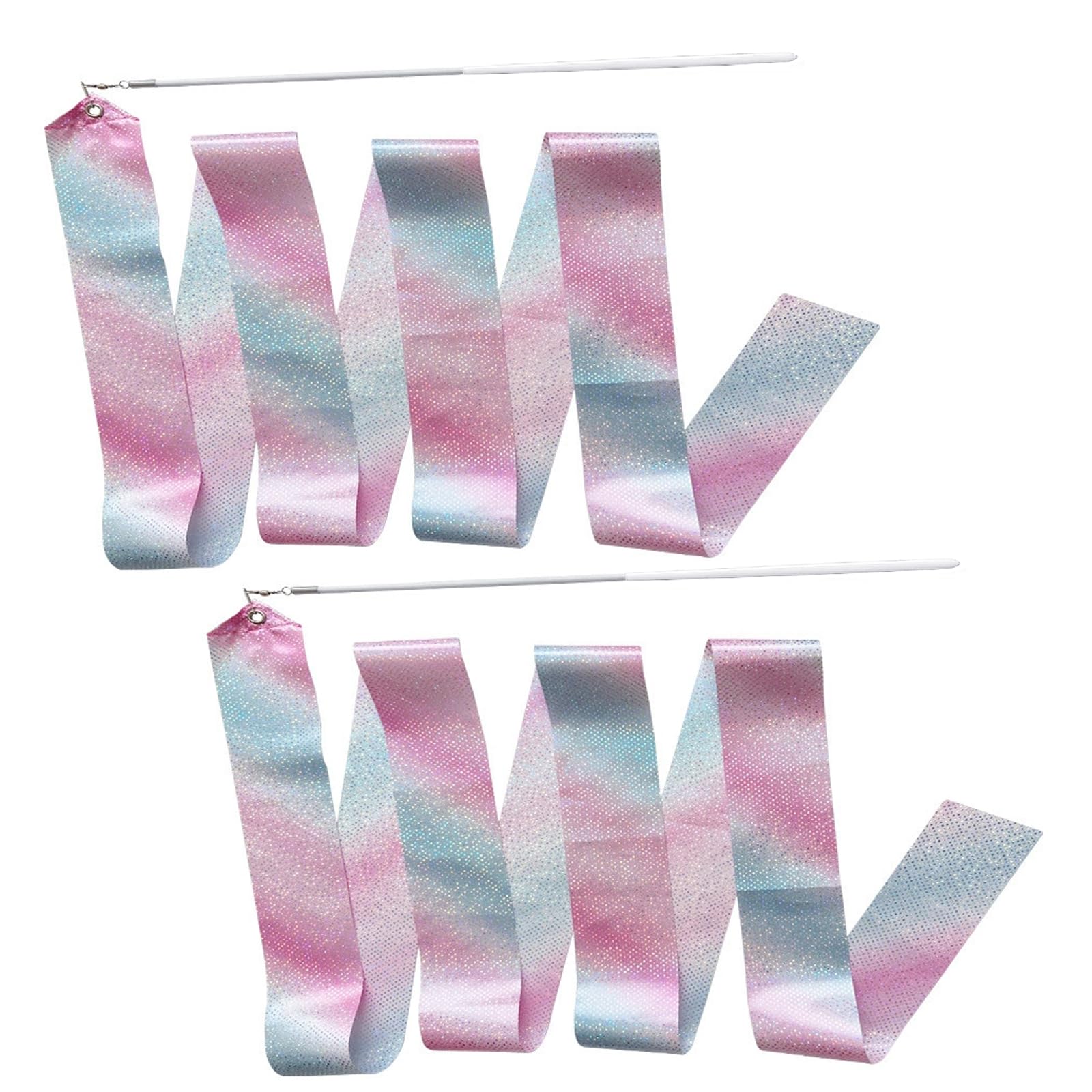 【送料無料】YANYULI 新体操 リボン バレエリボン ダンスリボン 2個セット 長さ2m フィットネスバンド ..