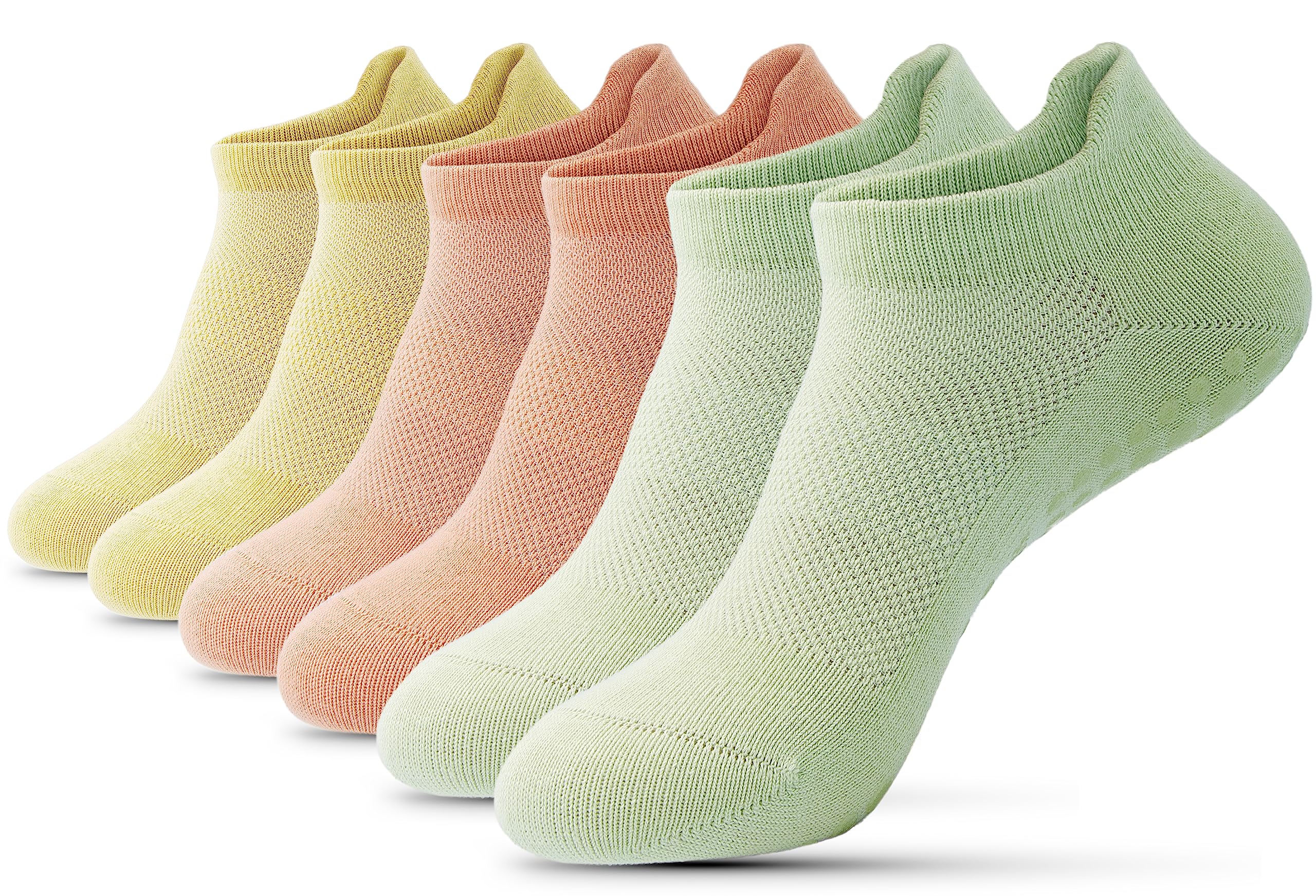 【送料無料】[banerise] 靴下 レディース 滑り止め ヨガソックス 【つま先の保護90%綿抗菌吸湿】 ピラティス ずれない スポーツソックス 色：3足 カラー メッシュ、サイズ：22.0-25.0 cm