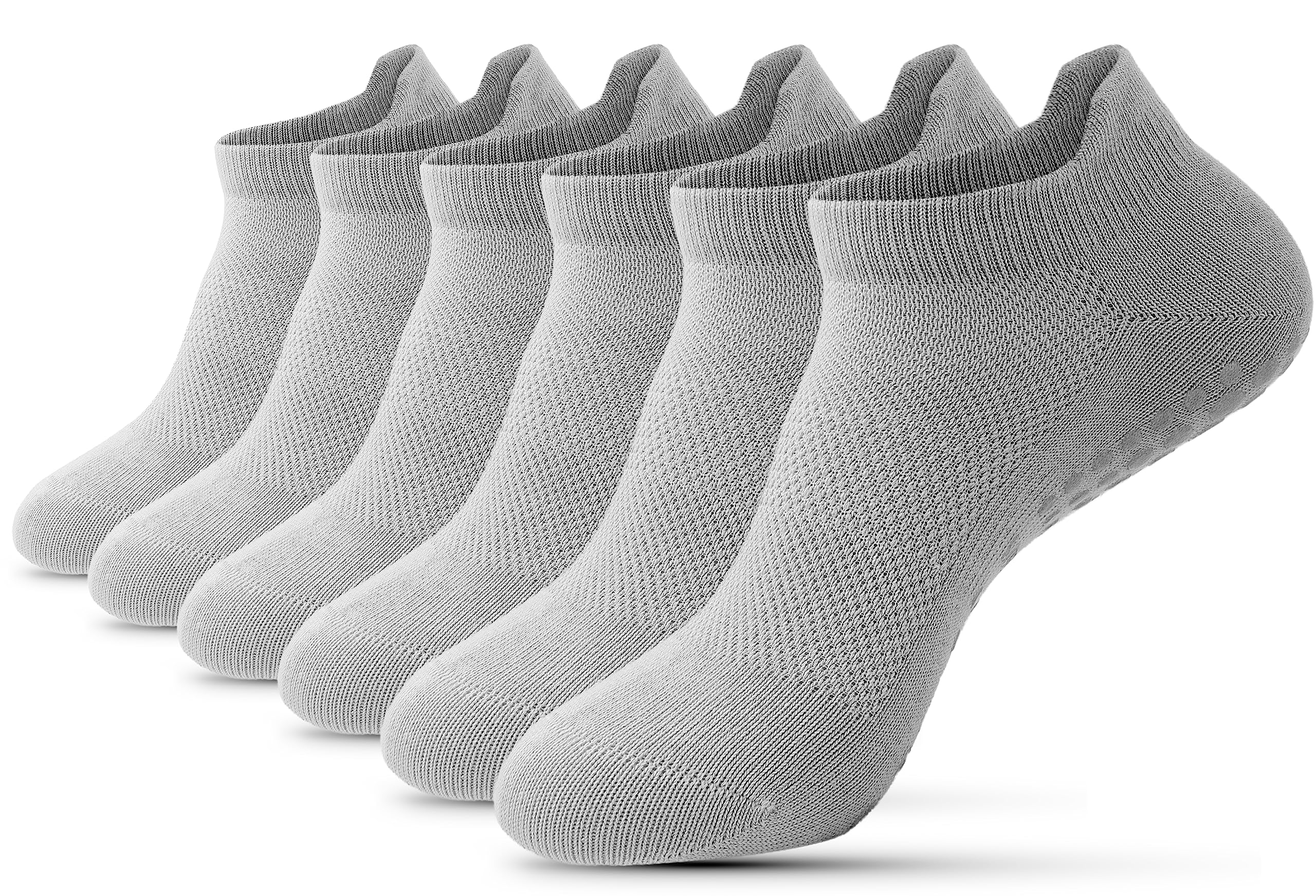 【送料無料】[banerise] 靴下 レディース 滑り止め ヨガソックス 【つま先の保護90%綿抗菌吸湿】 ピラティス ずれない スポーツソックス 色：3足 グレー メッシュ、サイズ：22.0-25.0 cm