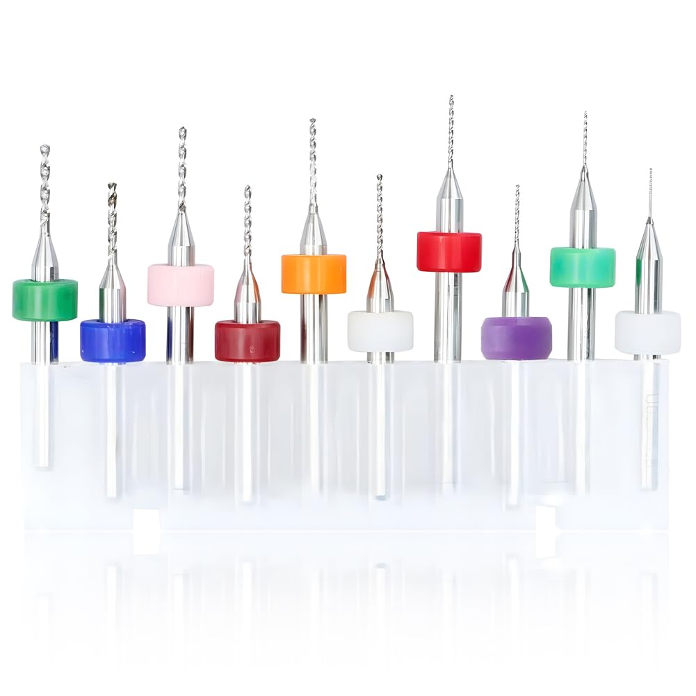 【送料無料】Kigauru 10本セット 極細 マイクロドリルビット 超硬 PCB 精密ドリルビットセット ロータ..