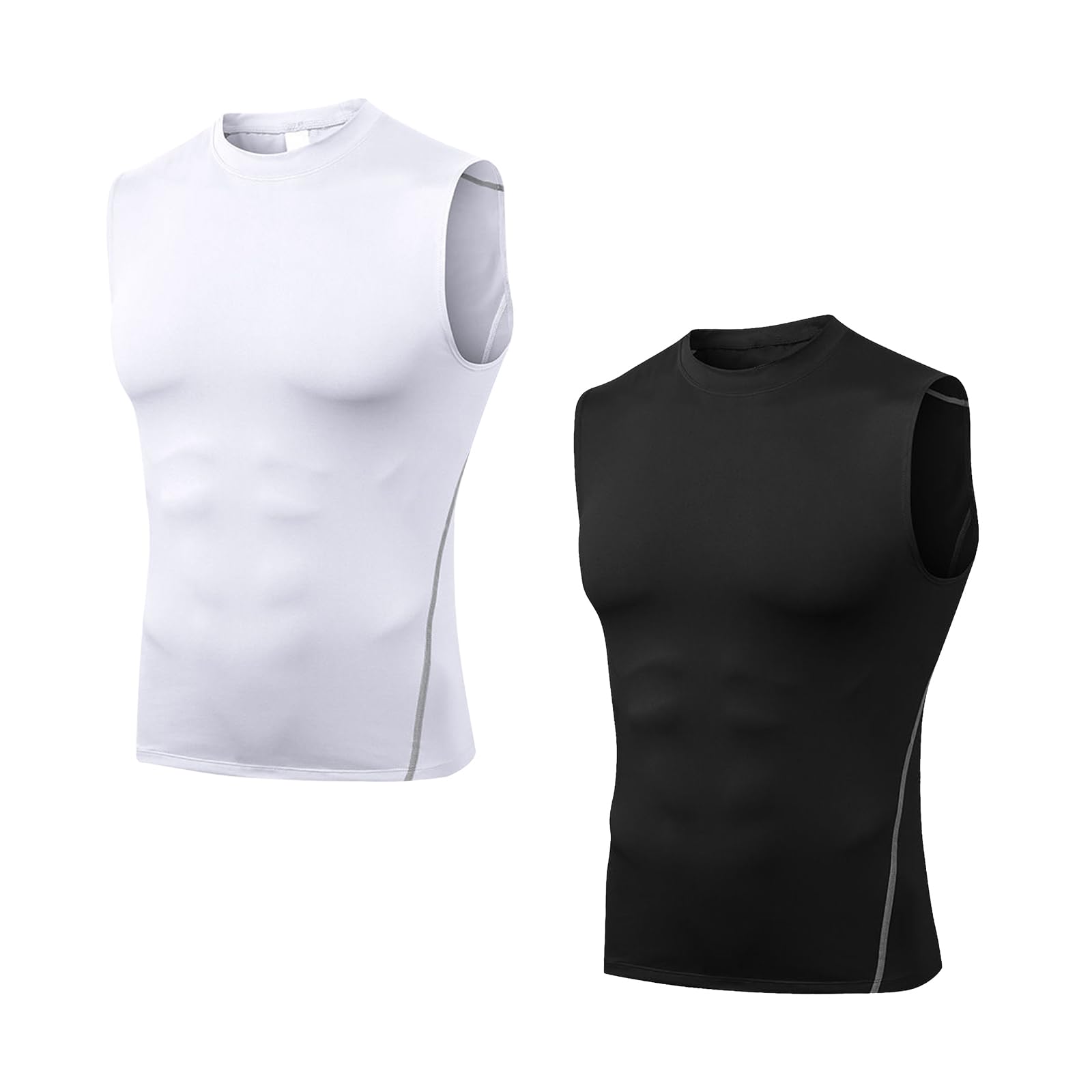 【送料無料】[KANGNAN] コンプレッションウェア メンズ 半袖 タンクトップ 2点セット コン ...