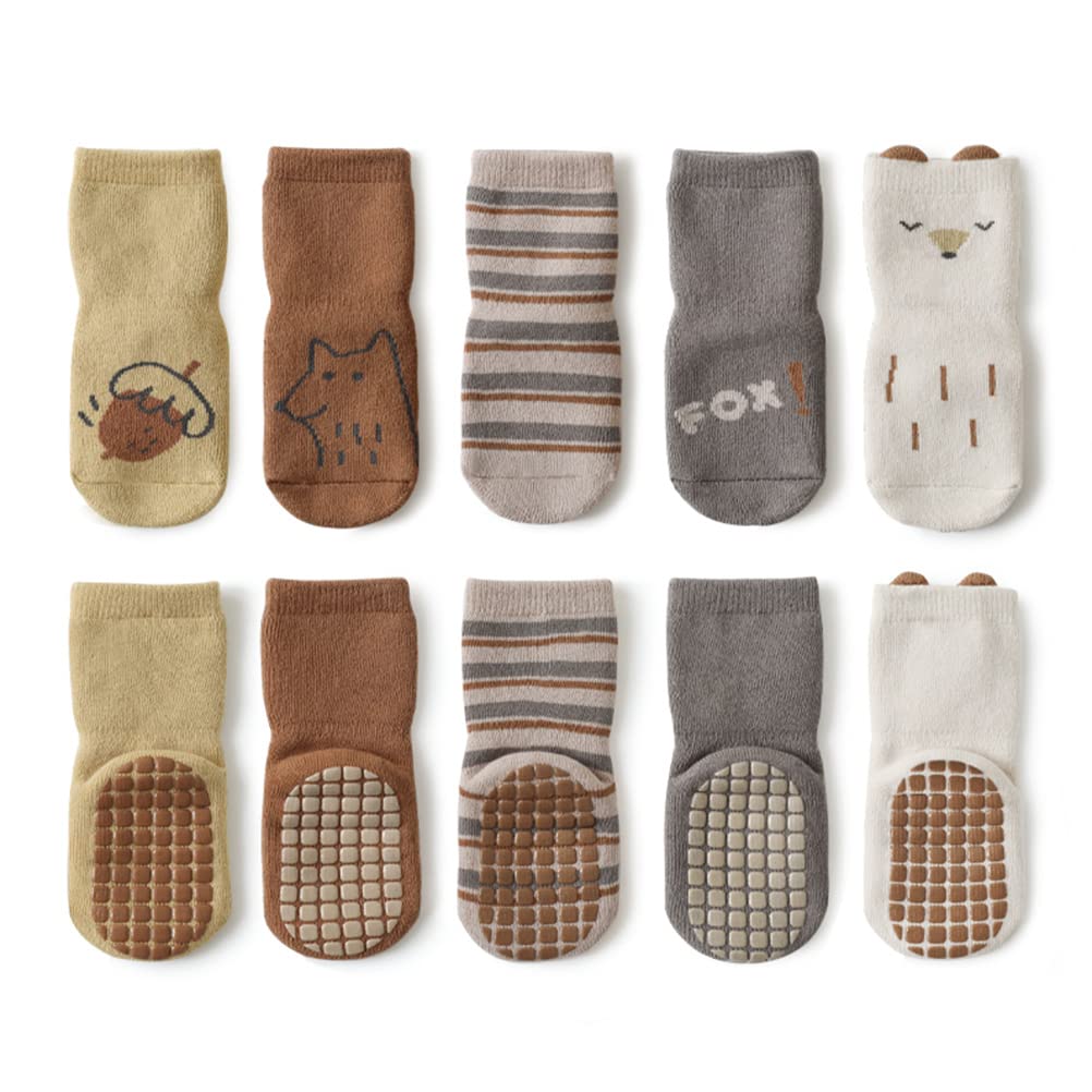 【送料無料】[HAYAHARU] 赤ちゃん靴下 冬 あったか靴下 ベビーソックス 滑り止め付き ルームソックス キッズ 保温防寒 子供靴下 キッズソックス 出産祝い 柔らか 通園通学 抗菌 男の子 女の子 色：5足セットD、サイズ：L