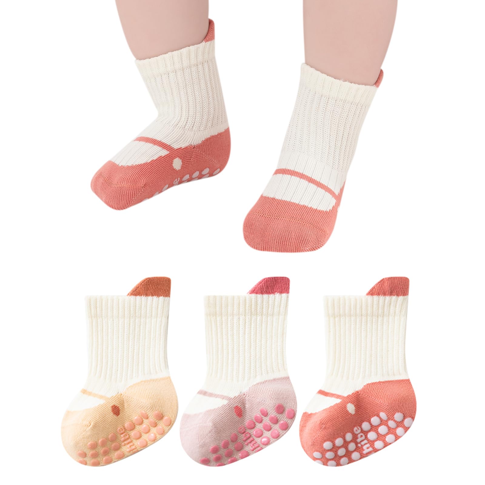 【送料無料】[HAYAHARU] 赤ちゃん 靴下 綿 ベビーソックス 滑り止め付き 男の子 女の子 かわいい 動物 子供 靴下 キッズ ソックス 通気性 四季 ルームソックス キッズ カラフル 色：A、サイズ：14.0-16.0 cm