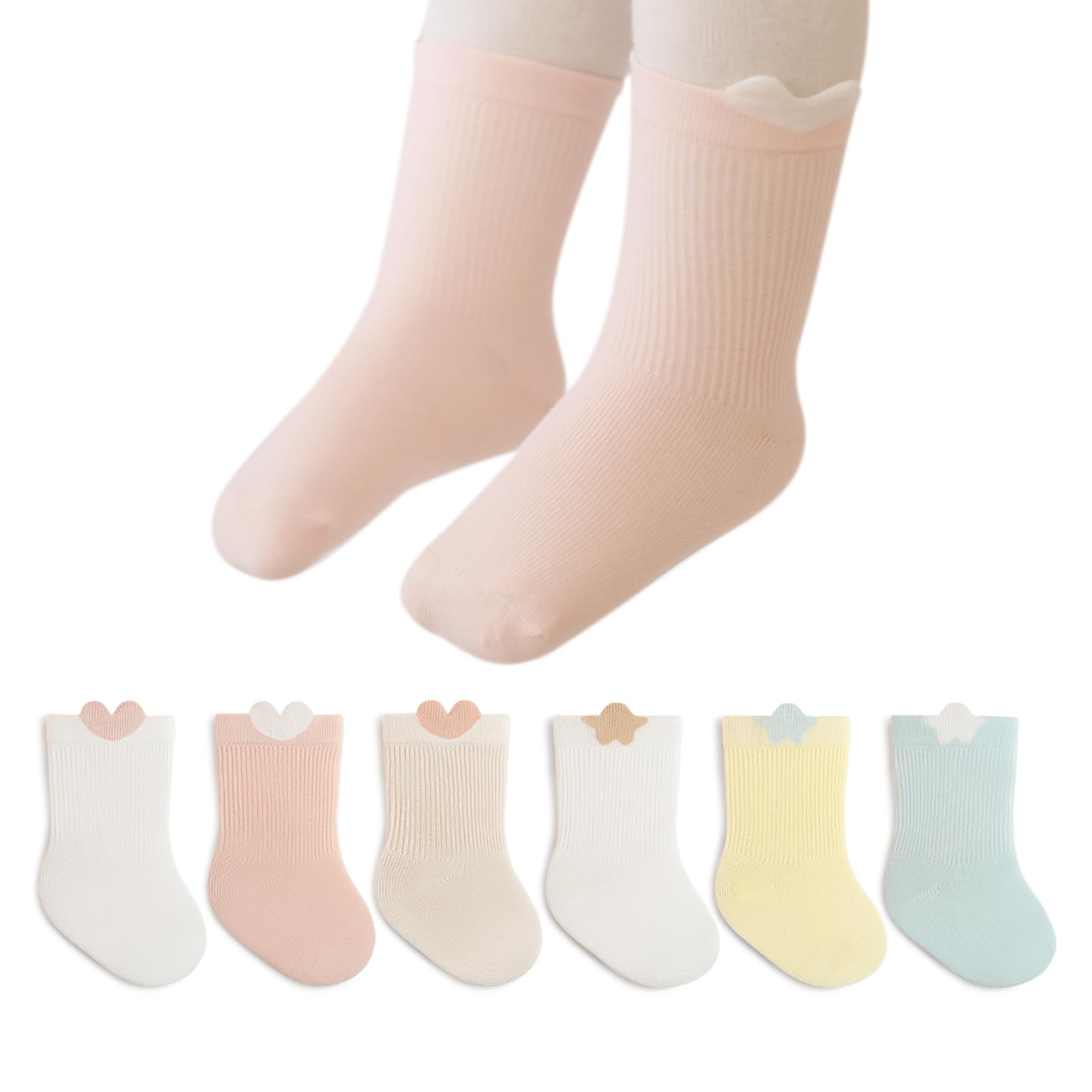 【送料無料】[HAYAHARU] 子供ソックス キッズ 靴下 メッシュ 赤ちゃん靴下 柔らかい 男の子 女の子 幼稚園 幼児 おしゃれ かわいい くつ下 コットン 通気性 新生児 出産祝い 色：A、サイズ：8.0-10.0 cm
