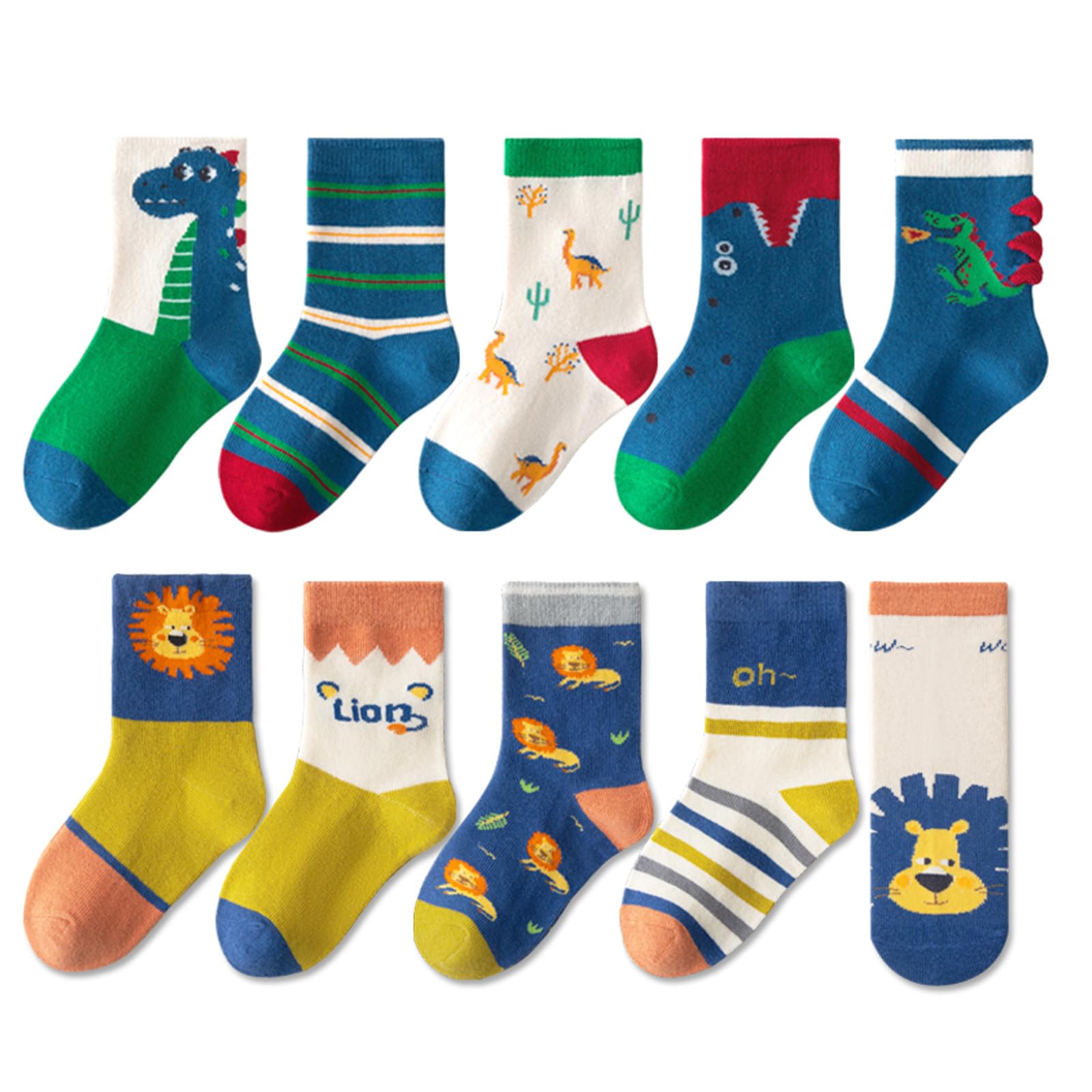 【送料無料】[HAYAHARU] 可愛い キッズ 靴下 子供 10足セット キッズ ソックス 女の子 クルー丈ソックス スポーツソックス 男の子 スクールソックス 子供の靴下 綿 柔らかい 通園通学 抗菌 色：D、サイズ：XL