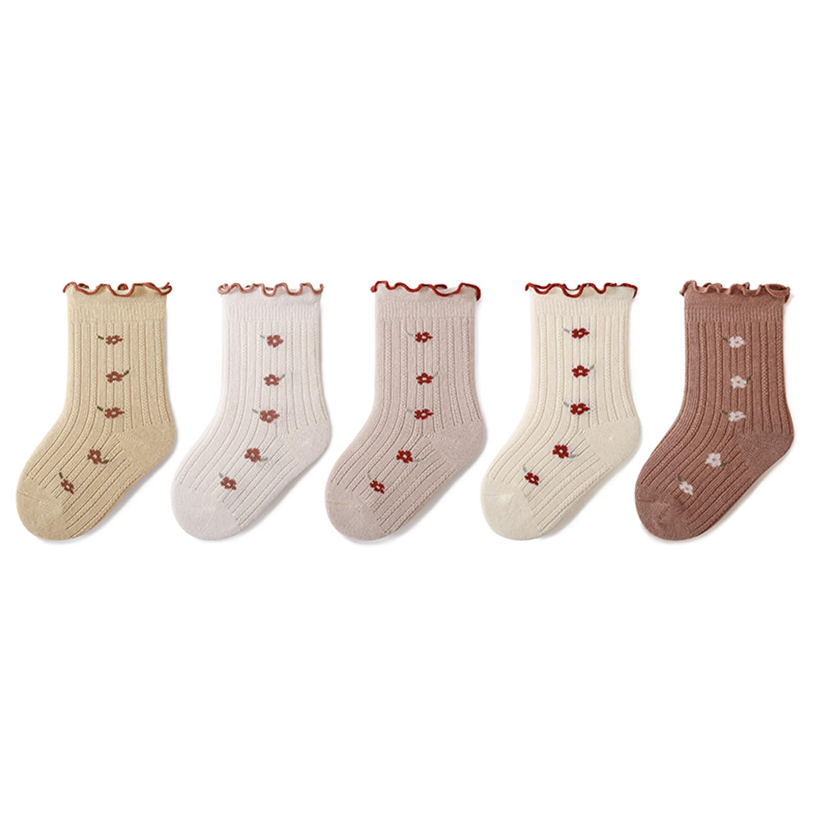 【送料無料】[HAYAHARU] ベビーソックス 滑り止め付き ベビー靴下 アニマル柄 子供ソックス かわいい 快適 赤ちゃん ルームソックス キッズソックス 柔らか 5足セット 0-5歳 色：B、サイズ：XS